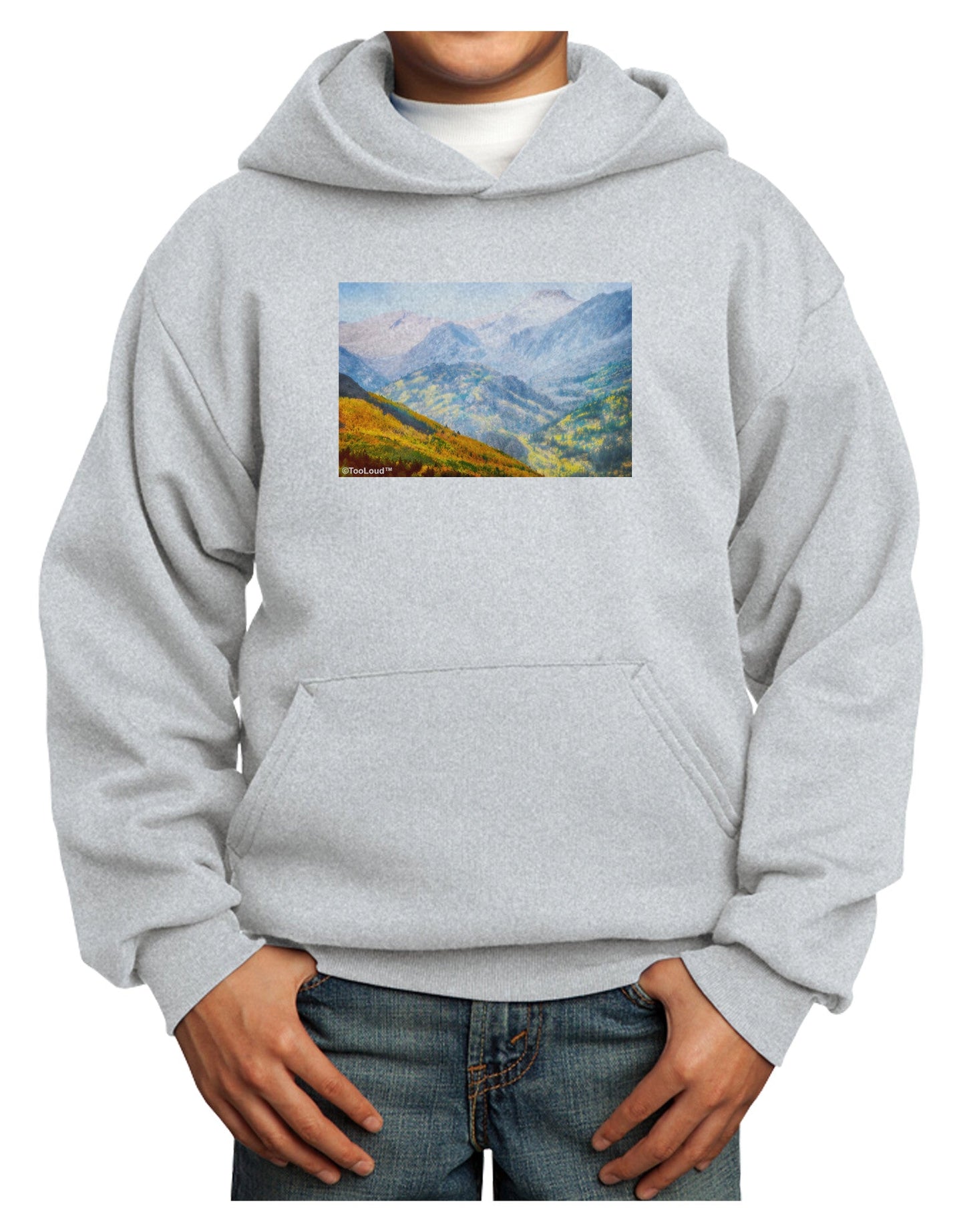 Colorado Fog Mountains Youth Hoodie Pullover Sweatshirt-Youth Hoodie-TooLoud-Ash-XS-Davson Sales