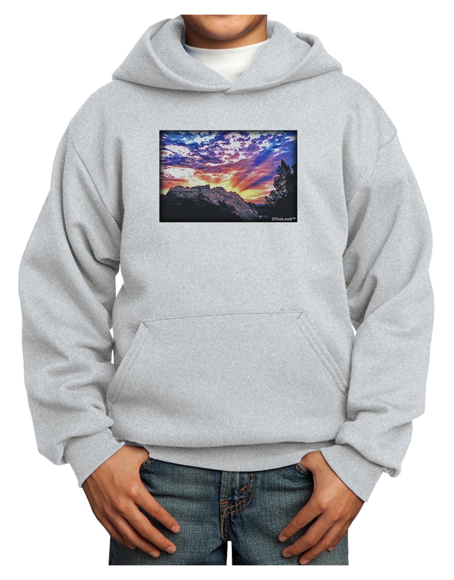 Colorado Rainbow Sunset Youth Hoodie Pullover Sweatshirt-Youth Hoodie-TooLoud-Ash-XS-Davson Sales
