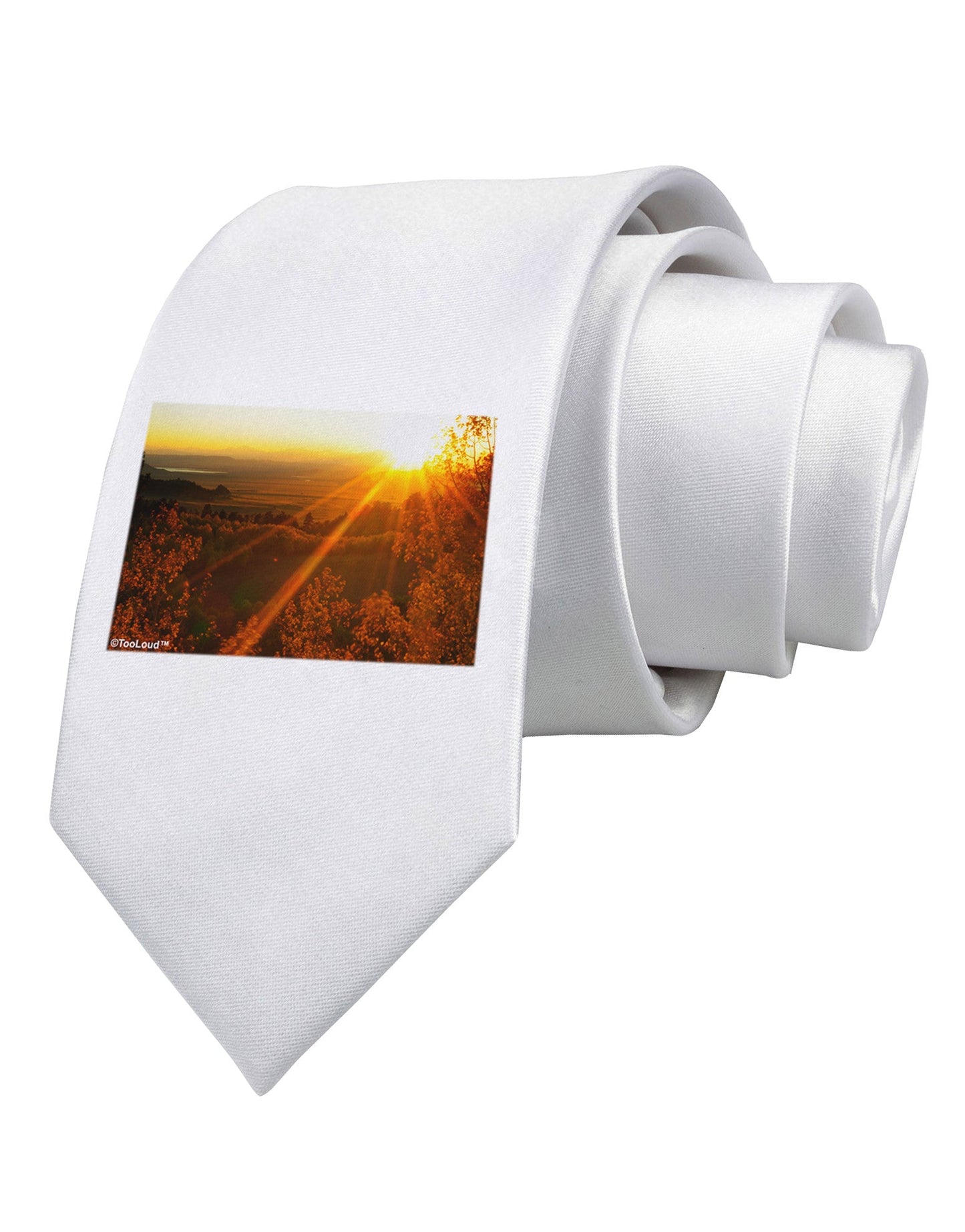 Colorado Sunset Printed White Necktie