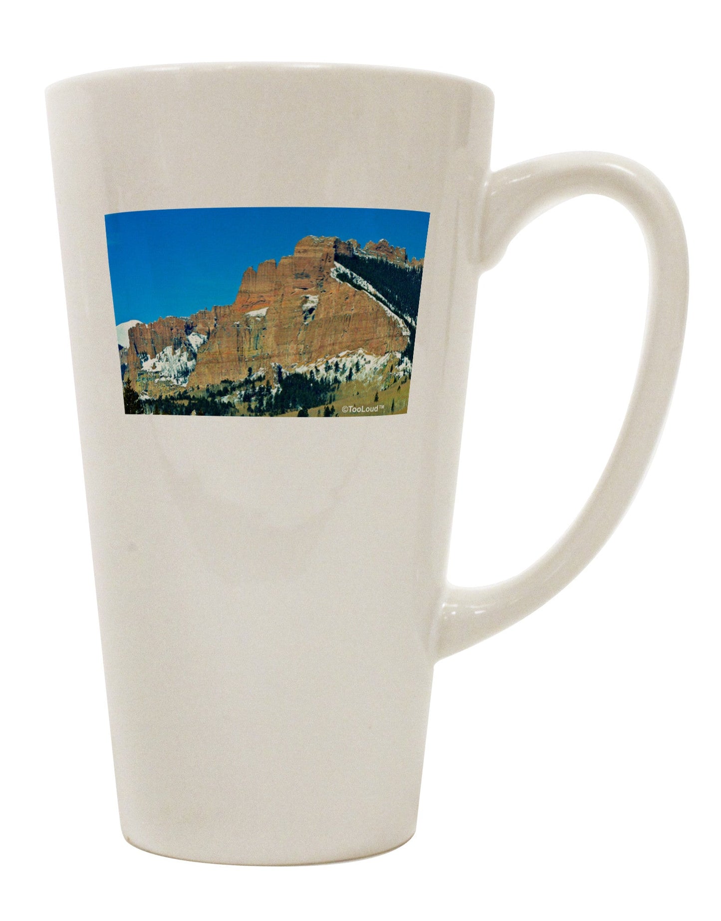 Conical Latte Coffee Mug - Embrace the Majestic Colorado Snowy Mountains-Conical Latte Mug-TooLoud-White-Davson Sales