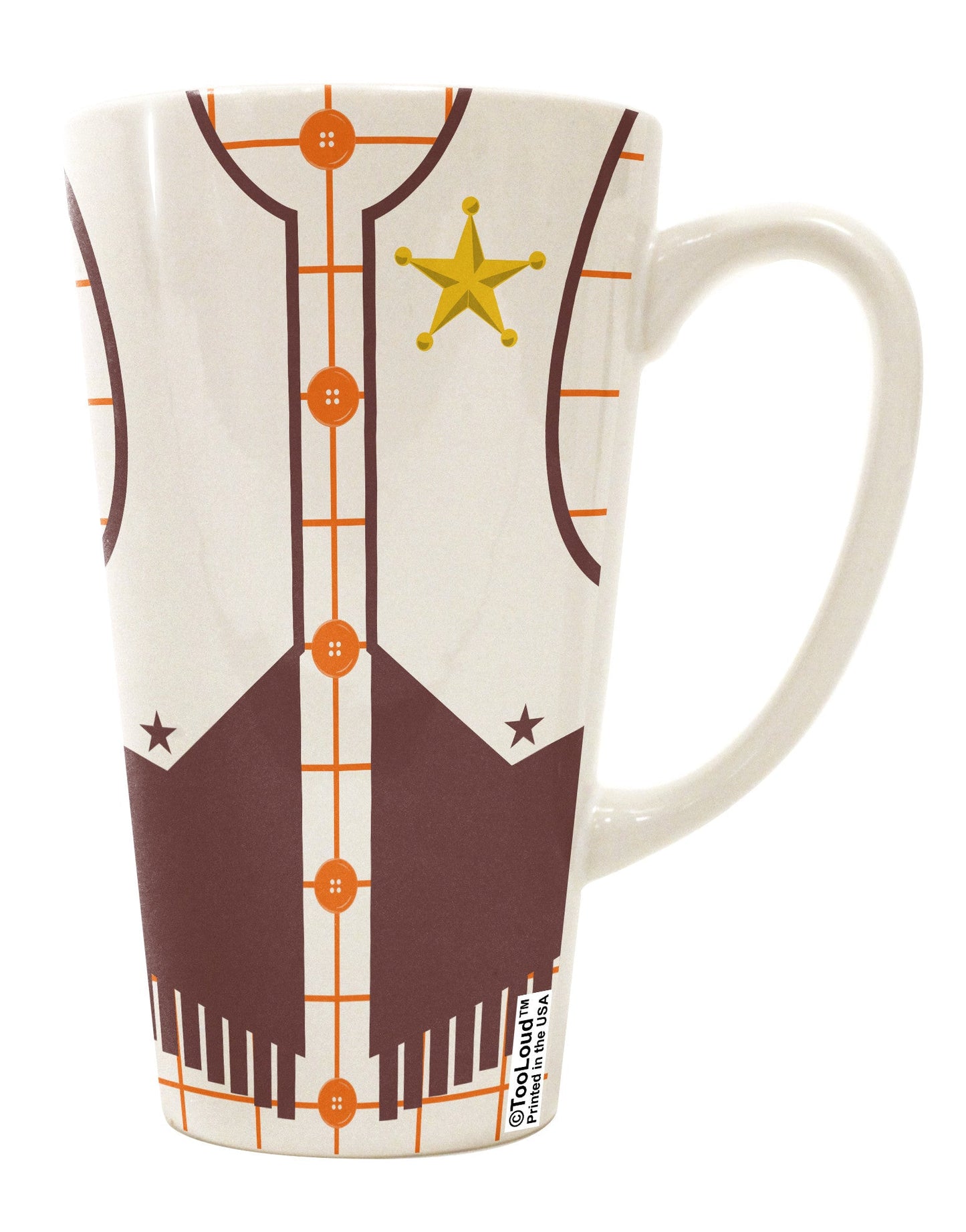 Conical Latte Coffee Mug with Cowboy White AOP Design - Perfect for Coffee Enthusiasts! - TooLoud-Conical Latte Mug-TooLoud-White-Davson Sales
