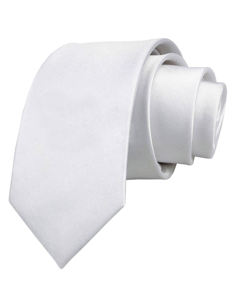 Custom Personalized Image and Text Printed White Necktie
