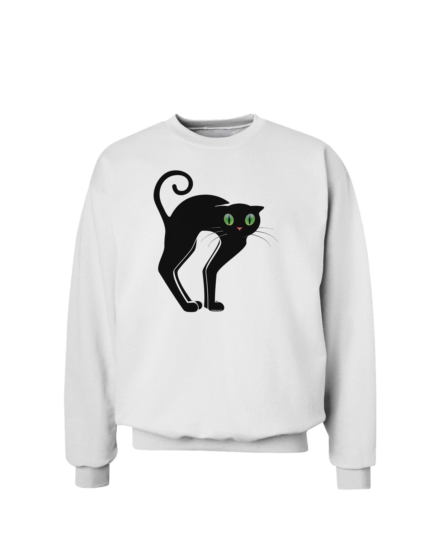 Cute Arched Black Cat Halloween Sweatshirt-Sweatshirts-TooLoud-White-Small-Davson Sales