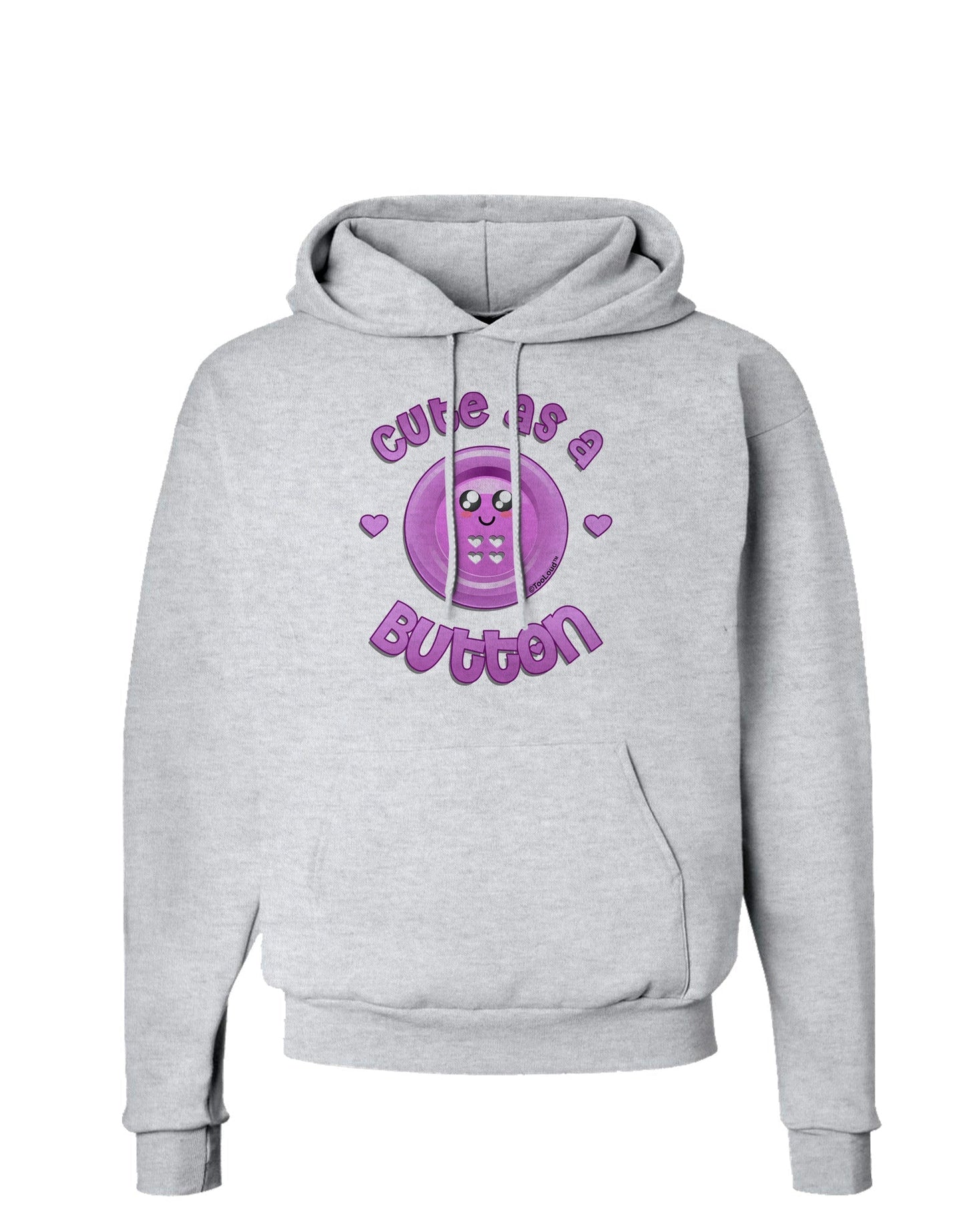 Cute As A Button Smiley Face Hoodie Sweatshirt-Hoodie-TooLoud-AshGray-Small-Davson Sales