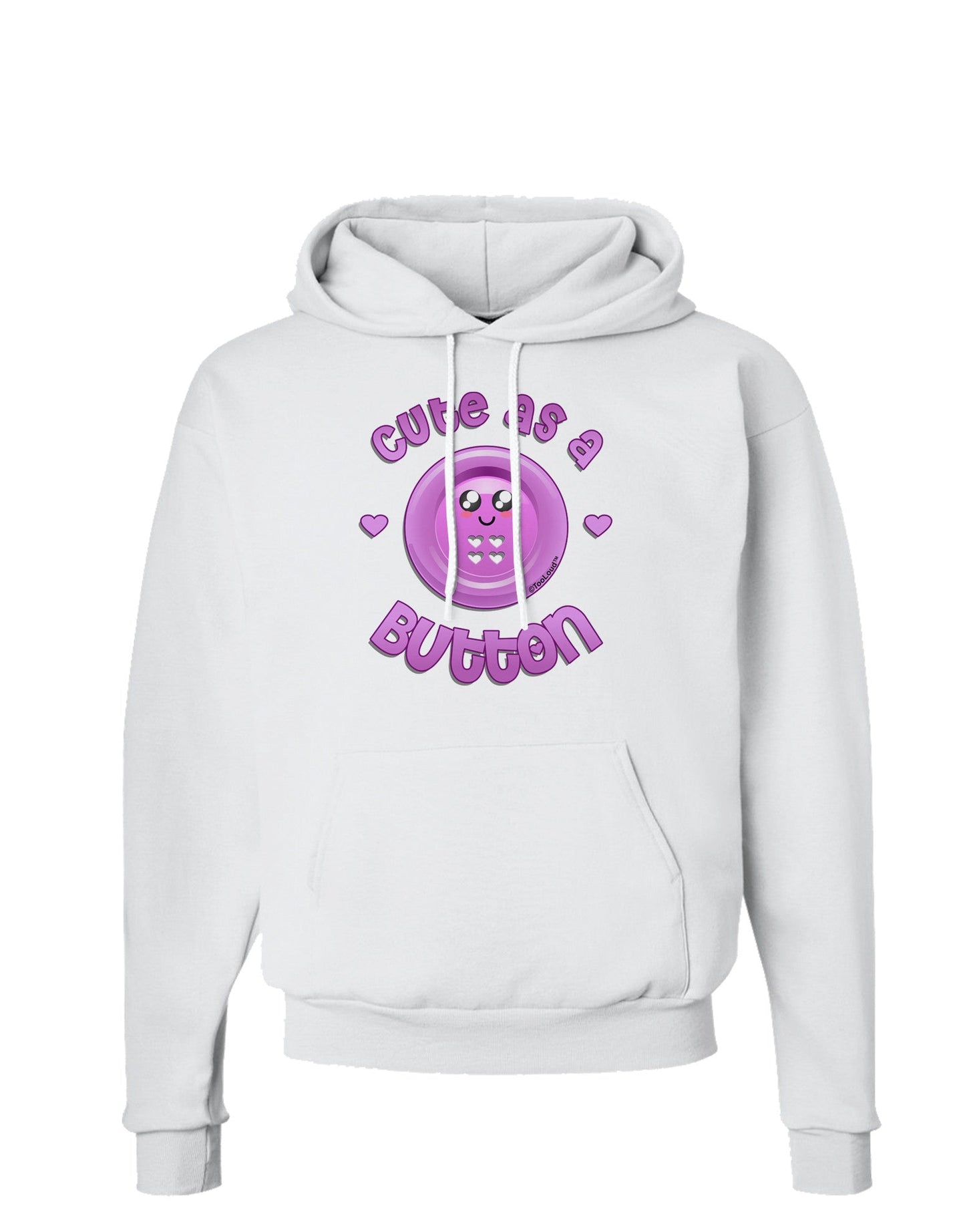 Cute As A Button Smiley Face Hoodie Sweatshirt-Hoodie-TooLoud-White-Small-Davson Sales