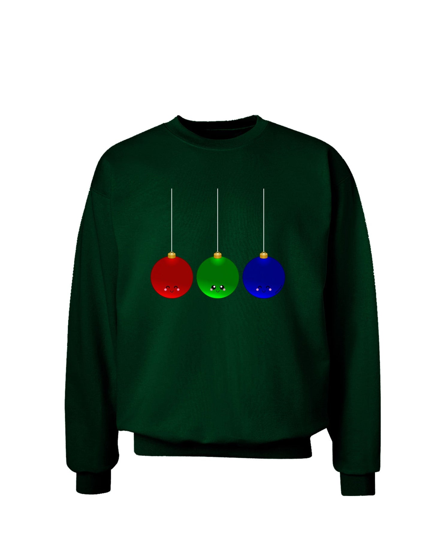 Cute Christmas Ornaments Adult Dark Sweatshirt-Sweatshirts-TooLoud-Deep-Forest-Green-Small-Davson Sales