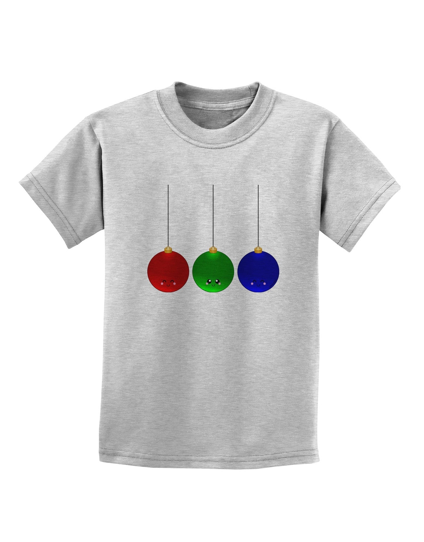 Cute Christmas Ornaments Childrens T-Shirt-Ornament-TooLoud-AshGray-X-Small-Davson Sales