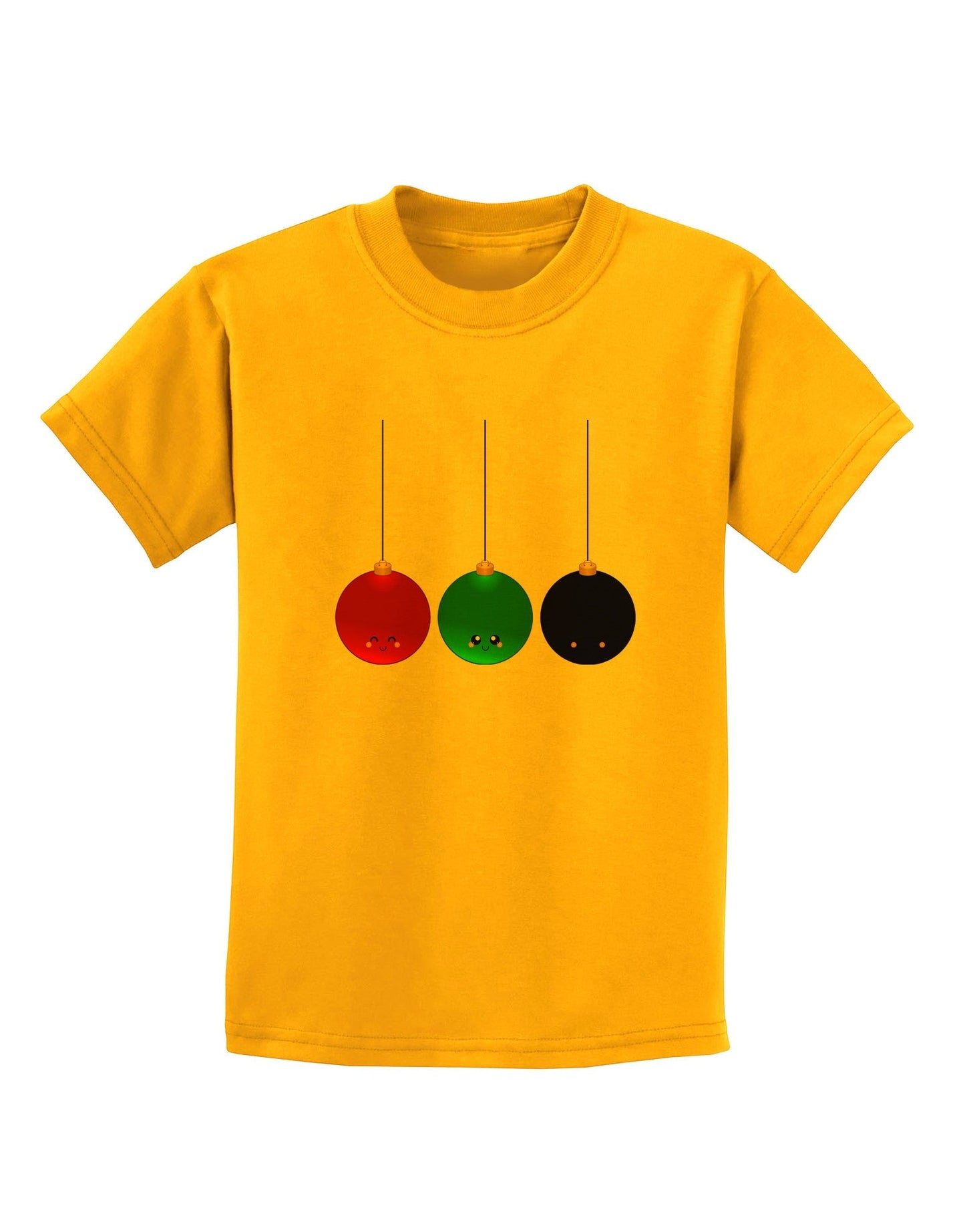 Cute Christmas Ornaments Childrens T-Shirt-Ornament-TooLoud-Gold-X-Small-Davson Sales