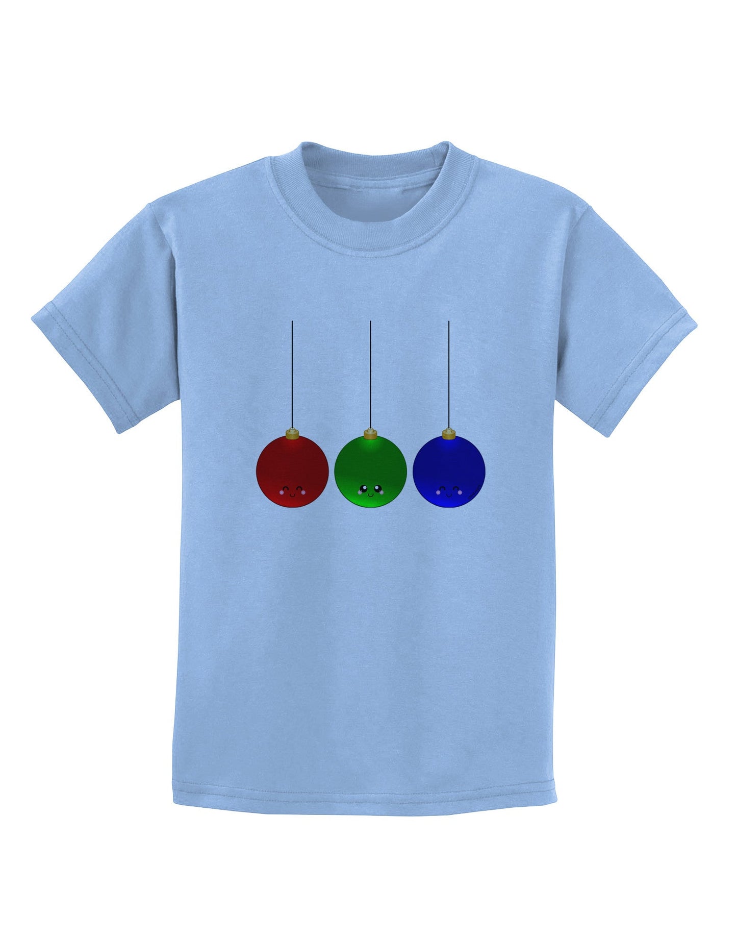 Cute Christmas Ornaments Childrens T-Shirt-Ornament-TooLoud-Light-Blue-X-Small-Davson Sales