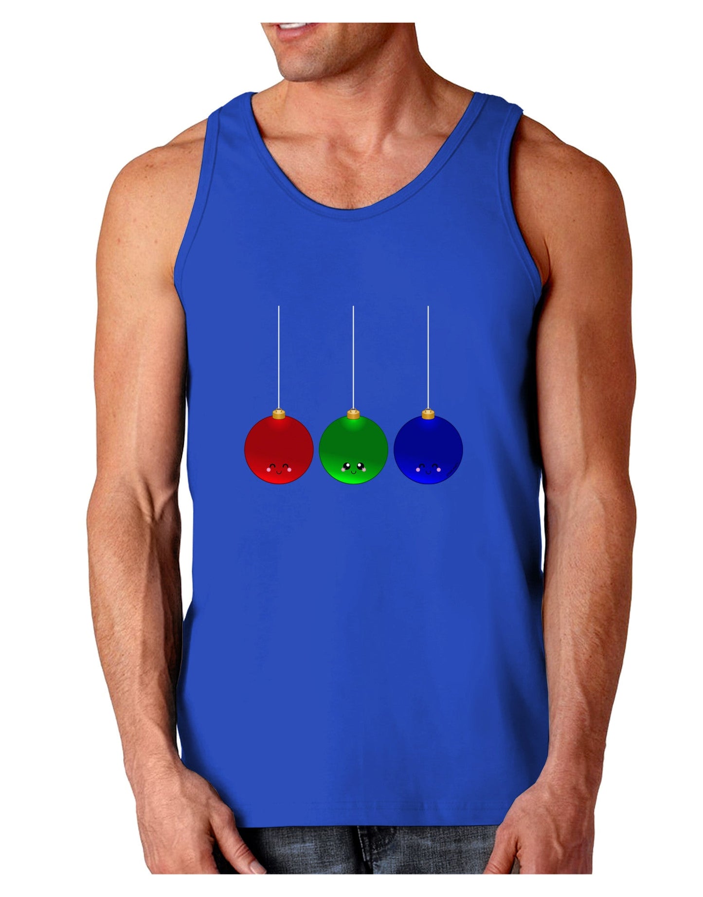 Cute Christmas Ornaments Dark Loose Tank Top-Mens Loose Tank Top-TooLoud-Royal Blue-Small-Davson Sales