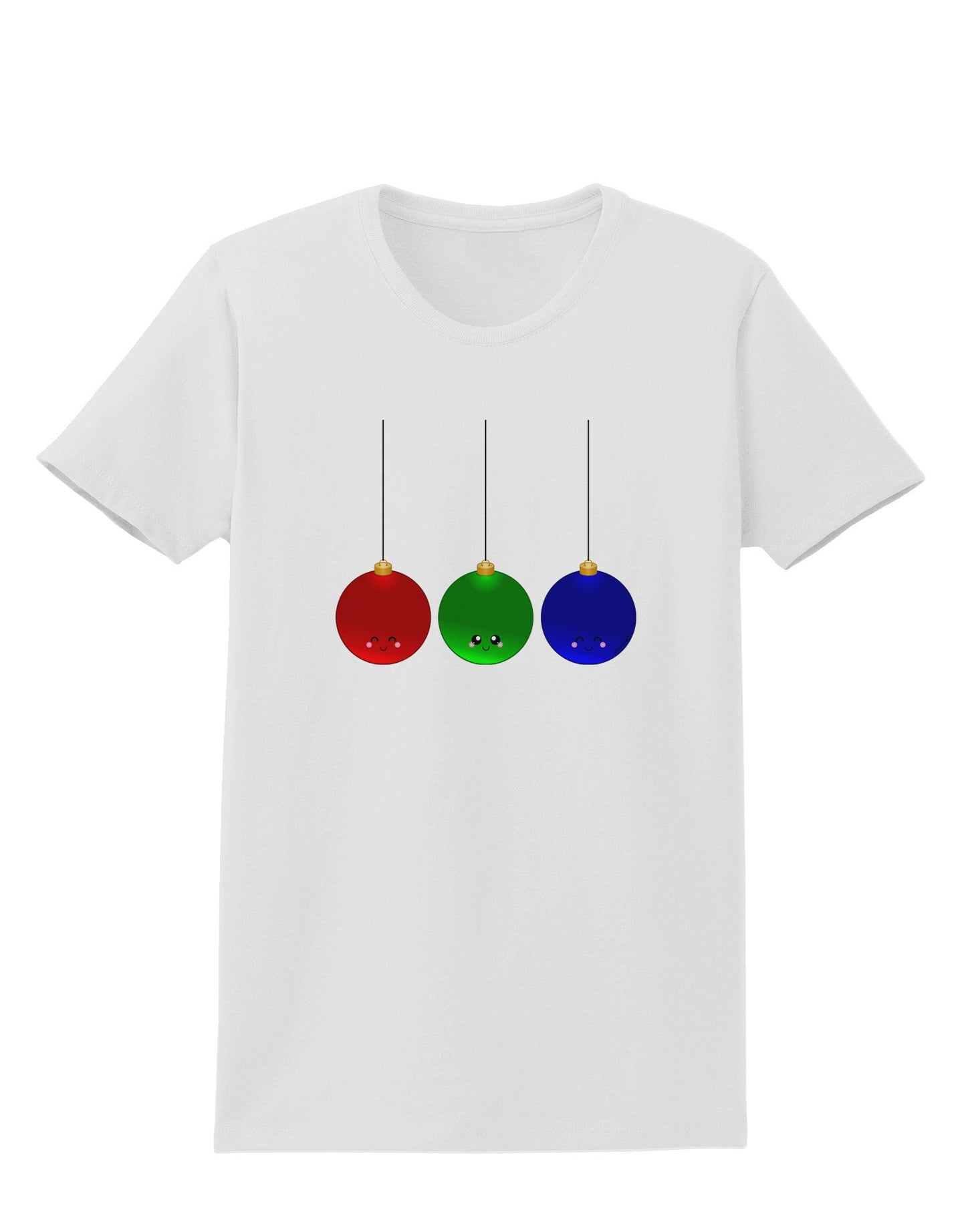 Cute Christmas Ornaments Womens T-Shirt-Ornament-TooLoud-White-X-Small-Davson Sales
