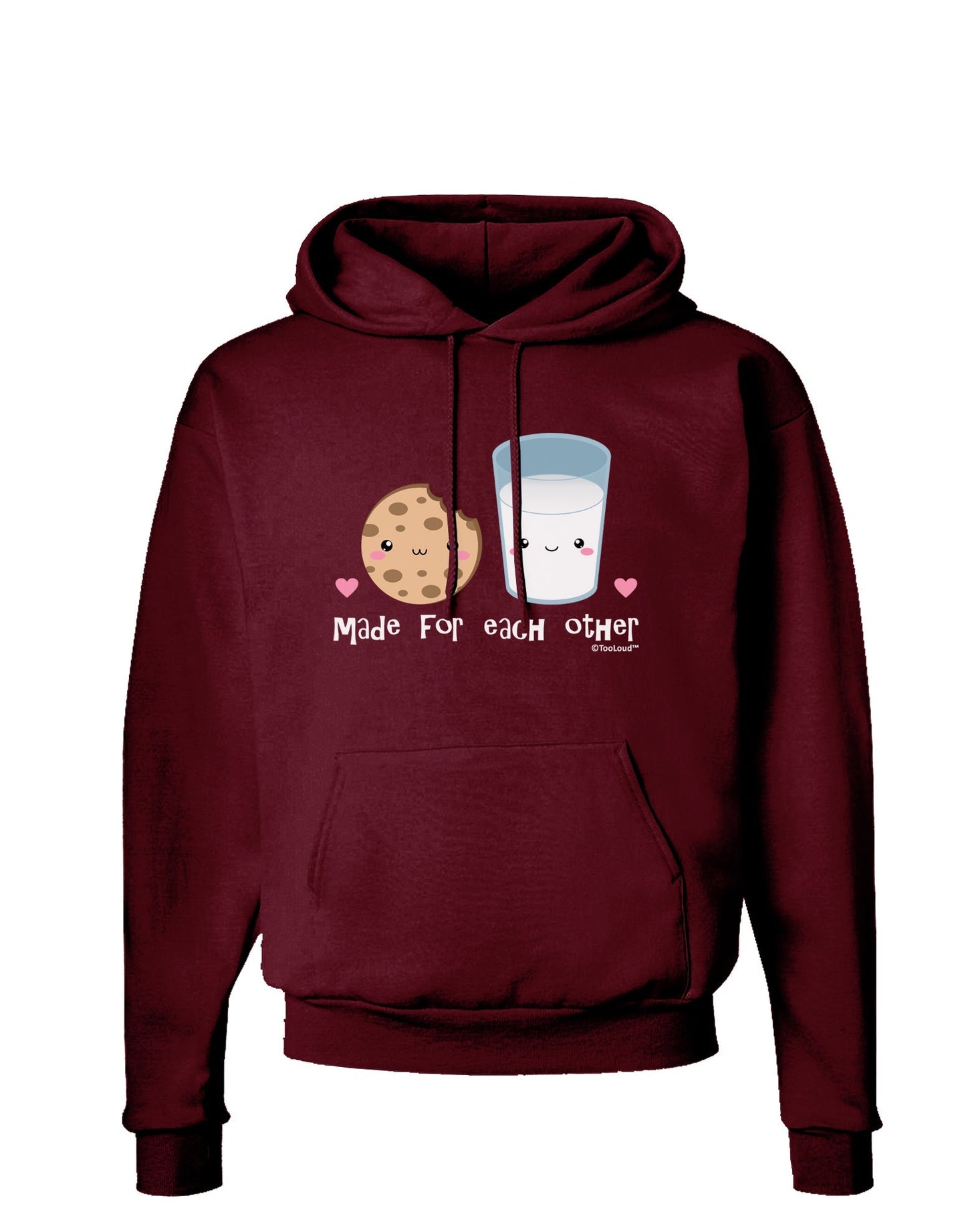 Cute Milk and Cookie - Made for Each Other Dark Hoodie Sweatshirt by TooLoud-Hoodie-TooLoud-Maroon-Small-Davson Sales