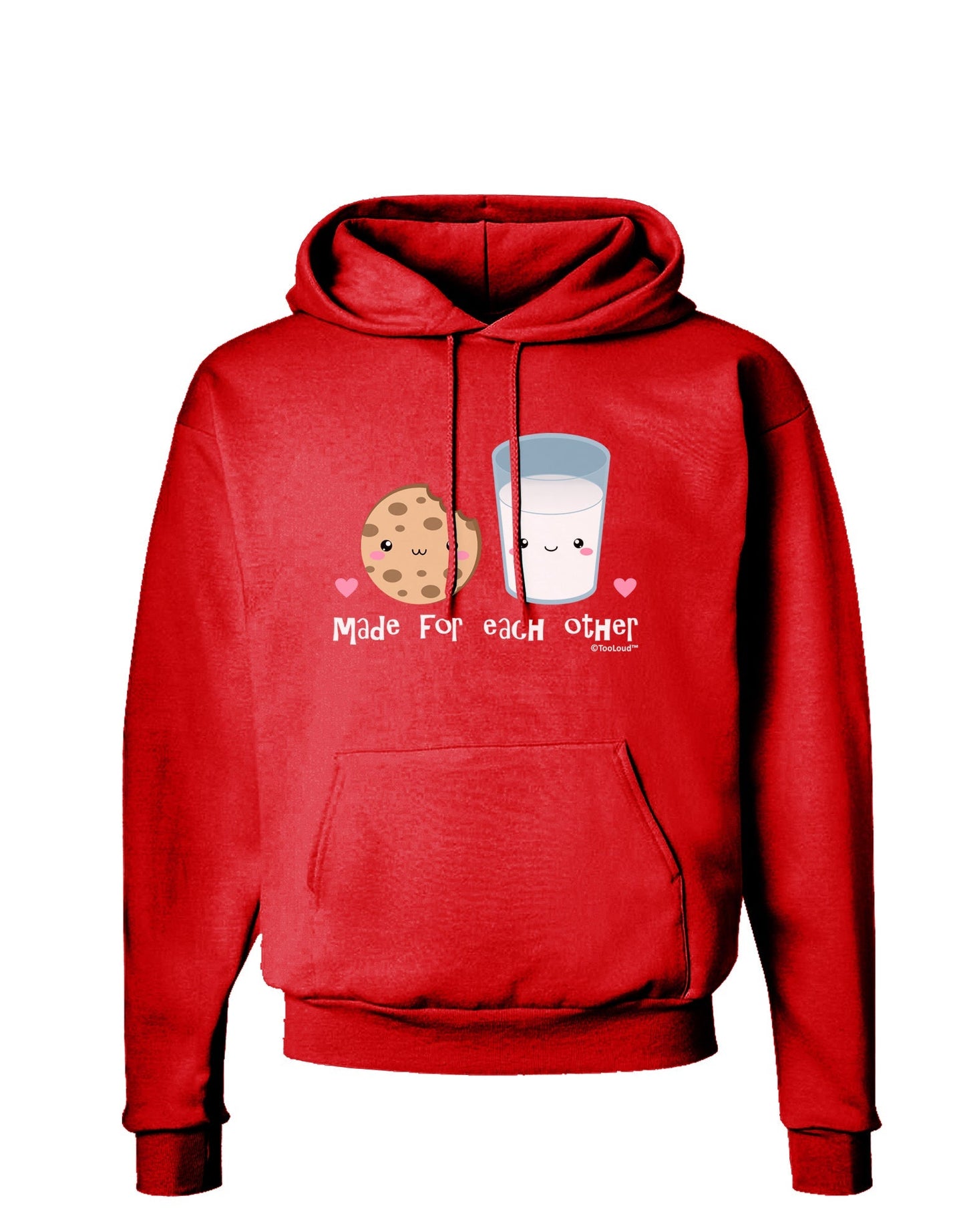 Cute Milk and Cookie - Made for Each Other Dark Hoodie Sweatshirt by TooLoud-Hoodie-TooLoud-Red-Small-Davson Sales