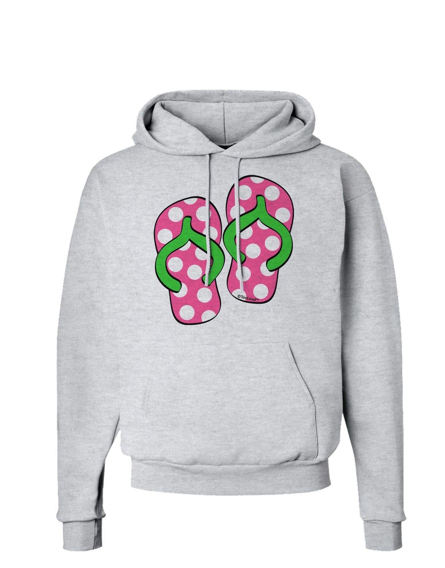 Cute Polka Dot Flip Flops - Pink and Green Hoodie Sweatshirt-Hoodie-TooLoud-AshGray-Small-Davson Sales