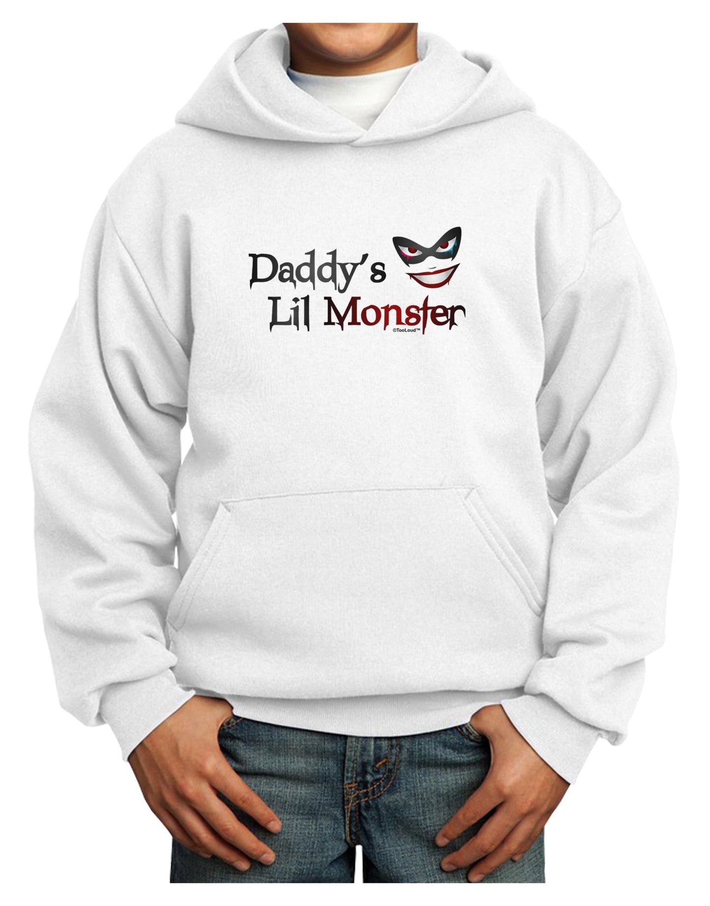 Daddys Lil Monster Youth Hoodie Pullover Sweatshirt-Youth Hoodie-TooLoud-White-XS-Davson Sales
