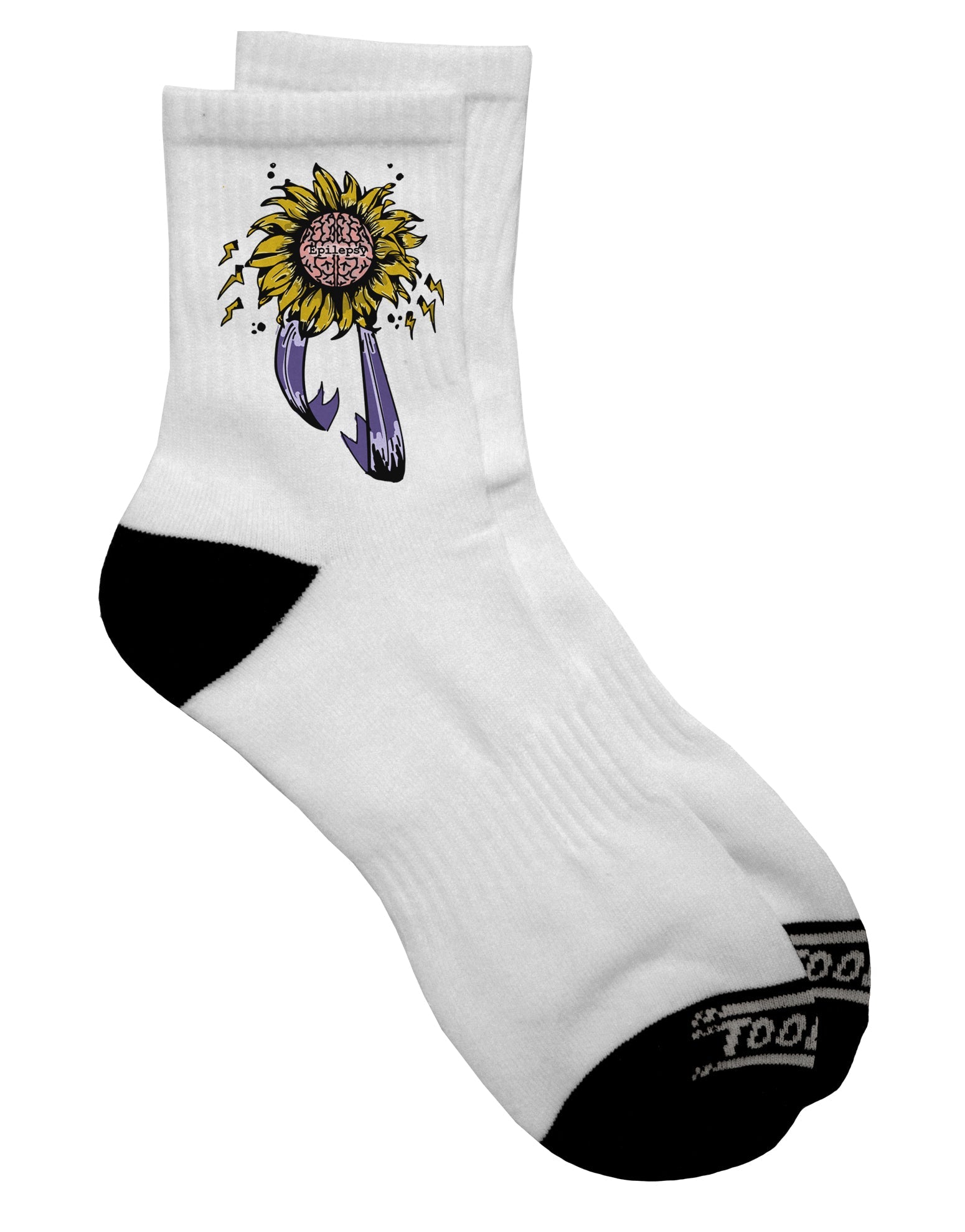 Dark Adult Socks for Epilepsy Awareness - TooLoud-Socks-TooLoud-Short-Ladies-4-6-Davson Sales