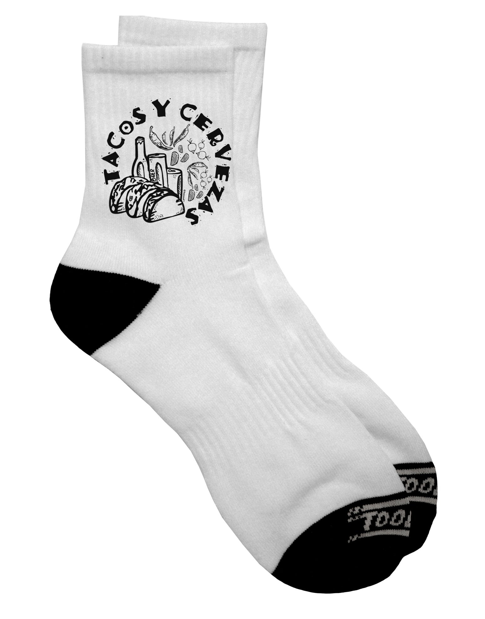 Dark Adult Socks for Tacos and Cervezas - TooLoud-Socks-TooLoud-Short-Ladies-4-6-Davson Sales