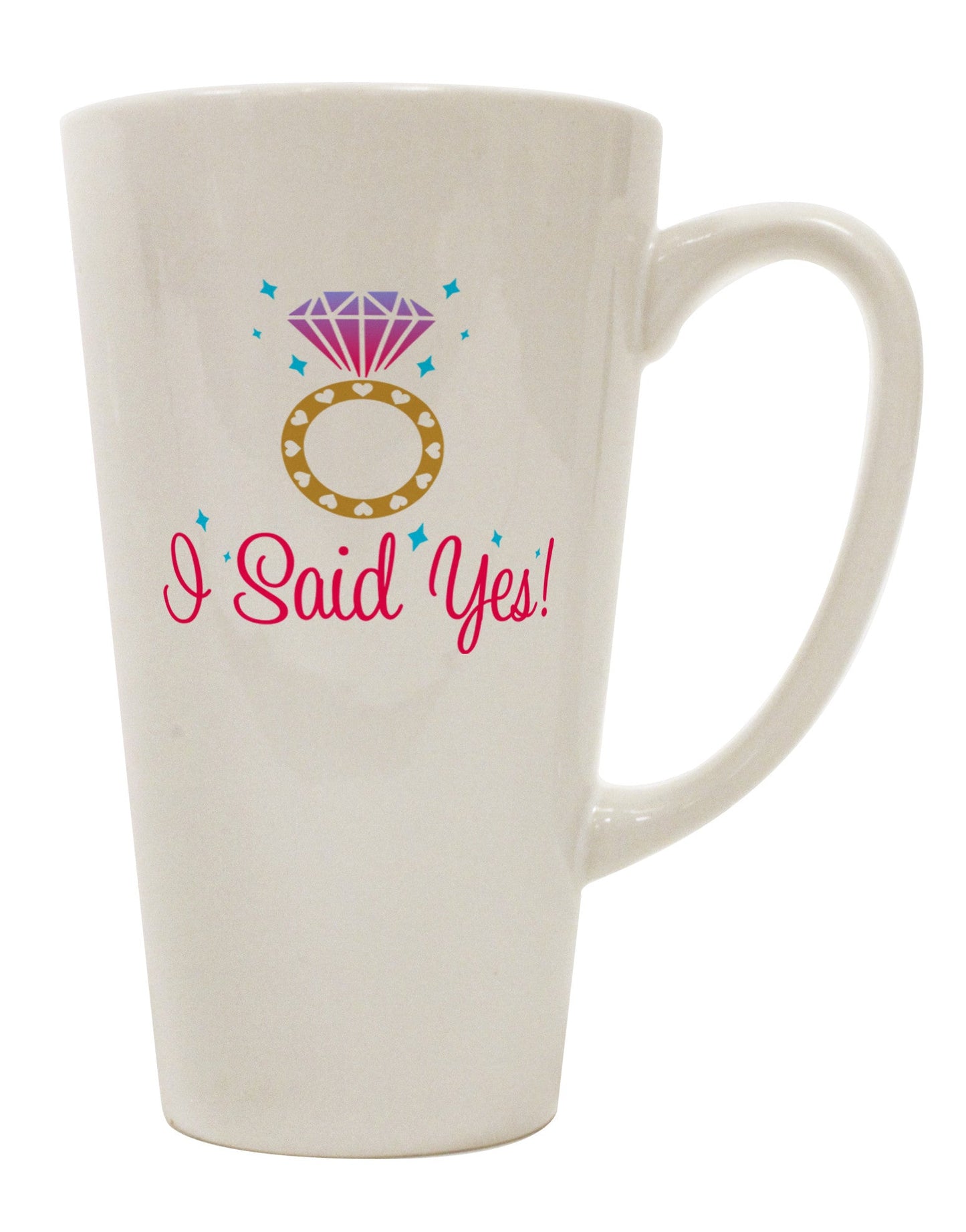 Diamond Ring Conical Latte Coffee Mug - TooLoud-Conical Latte Mug-TooLoud-White-Davson Sales