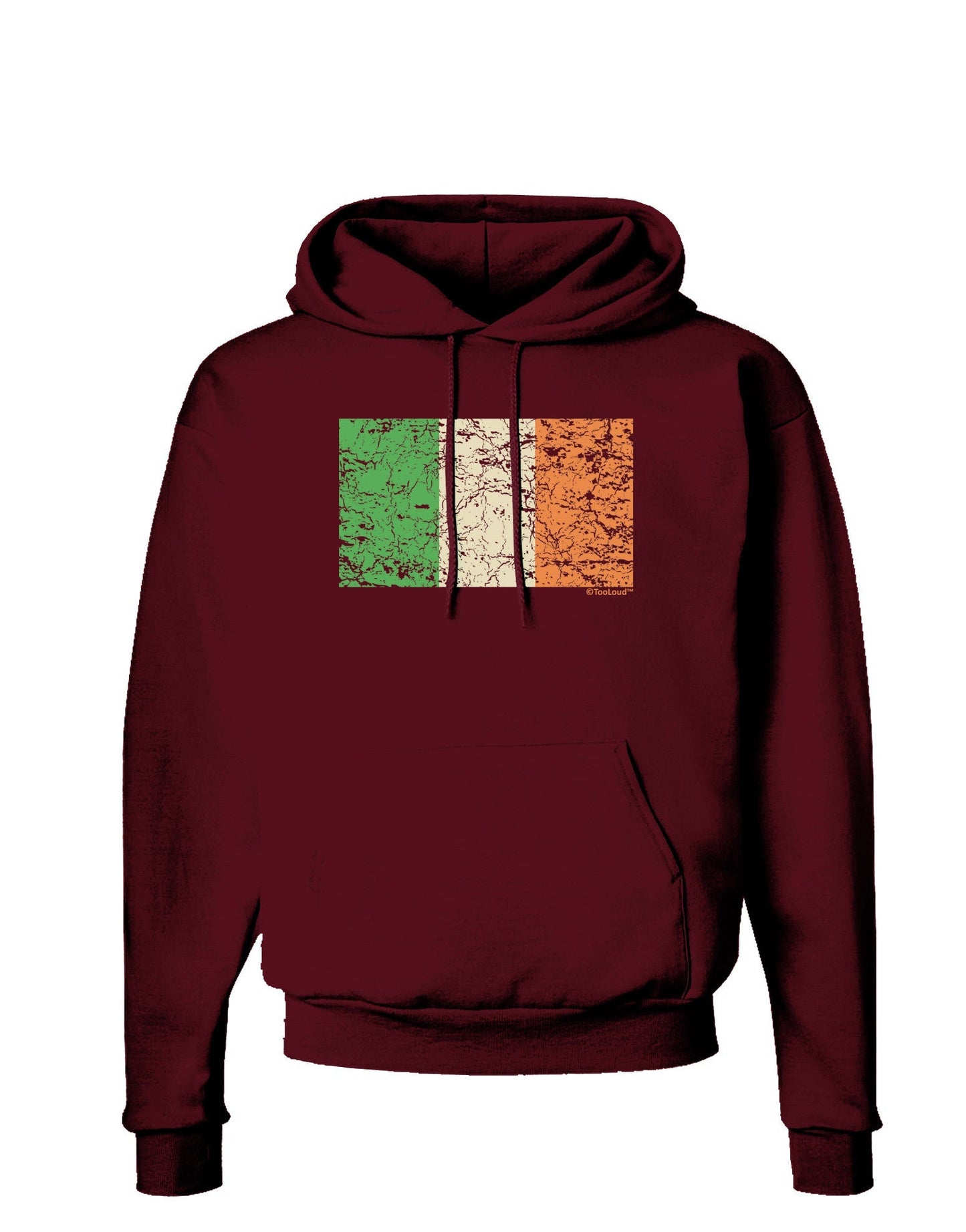 Distressed Irish Flag - Flag of Ireland Dark Hoodie Sweatshirt-Hoodie-TooLoud-Maroon-Small-Davson Sales