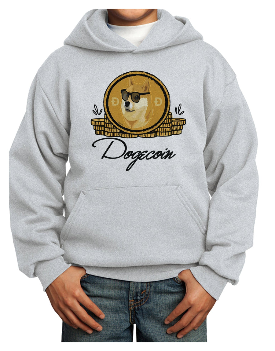 Doge Coins Youth Hoodie Pullover Sweatshirt-Youth Hoodie-TooLoud-White-XS-Davson Sales