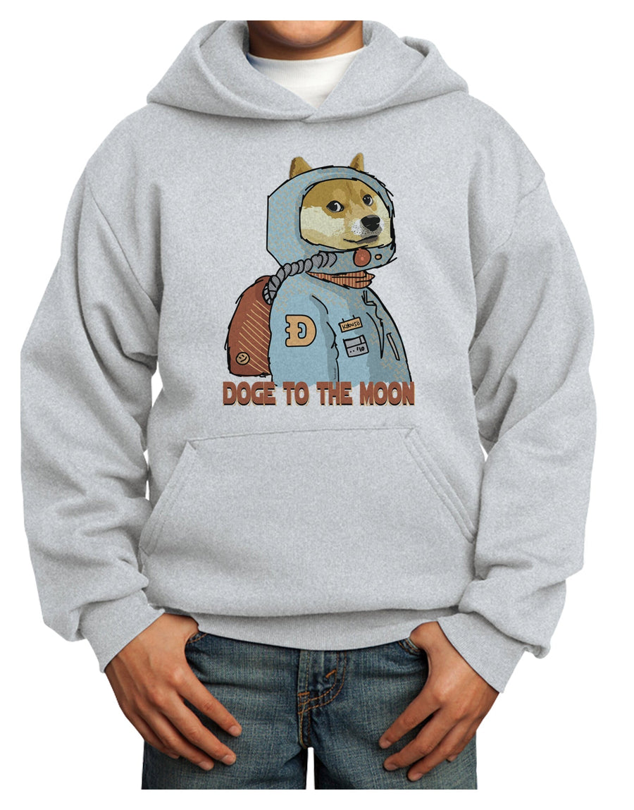 Doge to the Moon Youth Hoodie Pullover Sweatshirt-Youth Hoodie-TooLoud-White-XS-Davson Sales