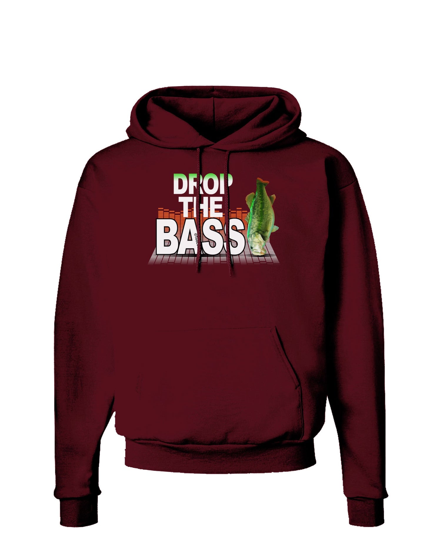 Drop The Bass Fish Dark Hoodie Sweatshirt-Hoodie-TooLoud-Maroon-Small-Davson Sales