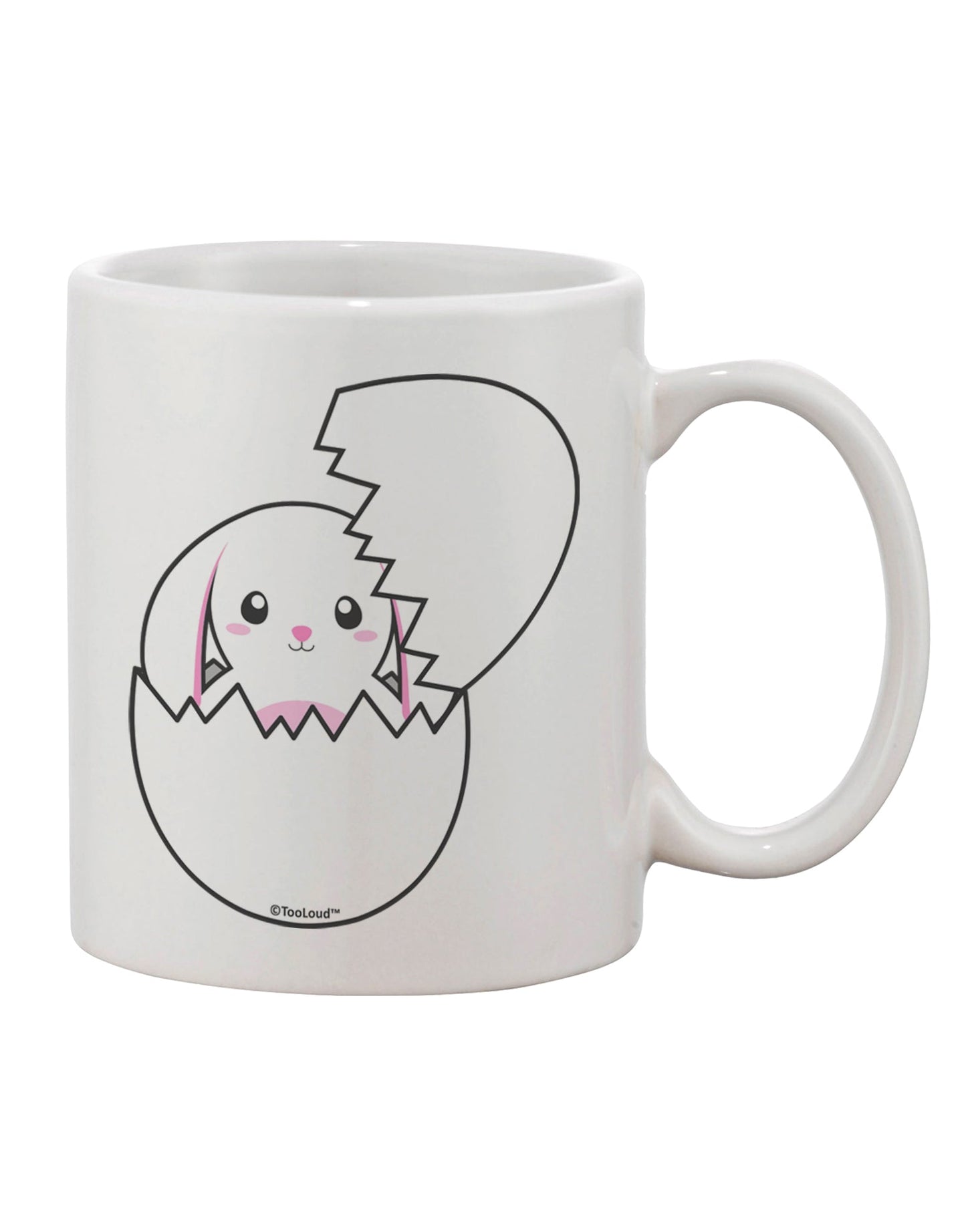 Easter Bunny Hatching Design on an 11 oz Coffee Mug - Expertly Crafted by TooLoud-11 OZ Coffee Mug-TooLoud-White-Davson Sales