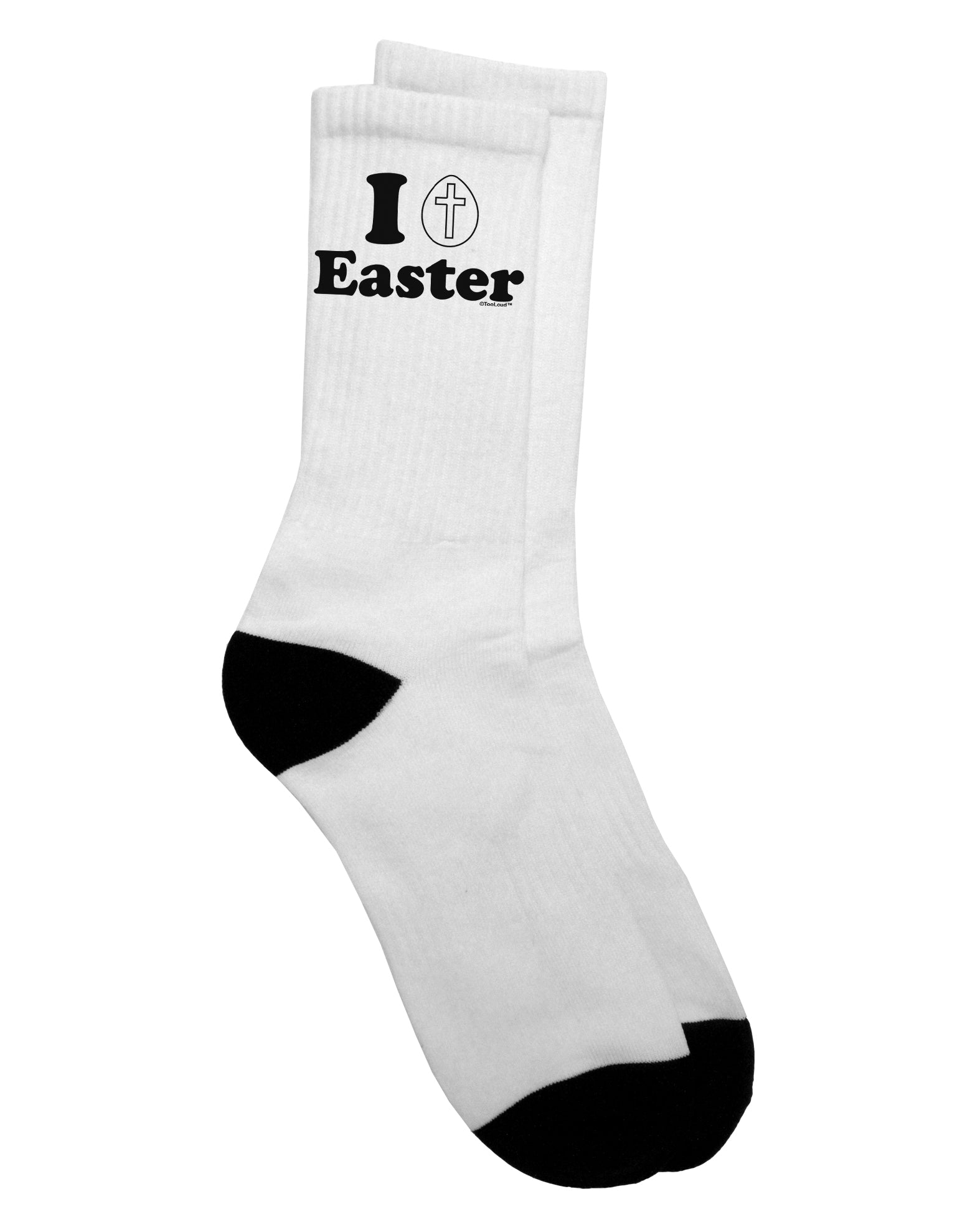 Easter-themed Adult Crew Socks with Egg Cross Design - by TooLoud-Socks-TooLoud-White-Ladies-4-6-Davson Sales