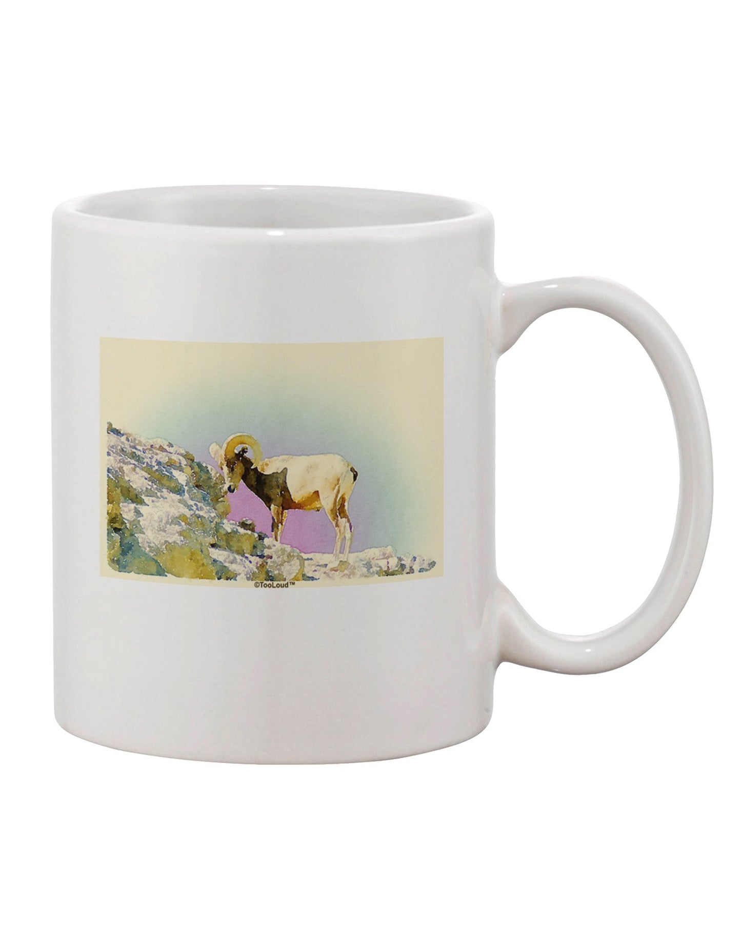 Elegant Bighorn Ram Watercolor Printed 11 oz Coffee Mug - TooLoud-11 OZ Coffee Mug-TooLoud-White-Davson Sales