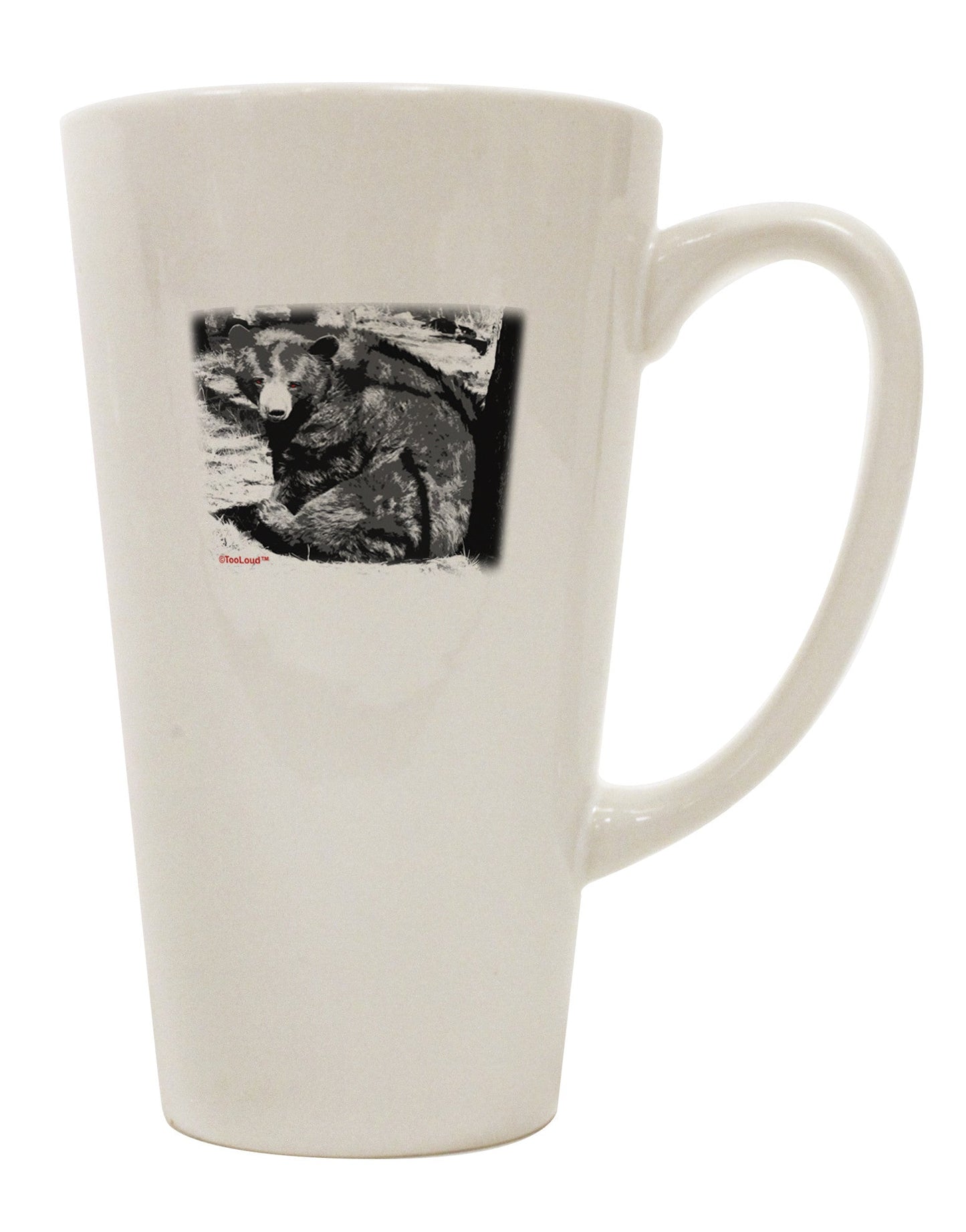 Elegant Black Bear 16 Ounce Conical Latte Coffee Mug - TooLoud-Conical Latte Mug-TooLoud-White-Davson Sales