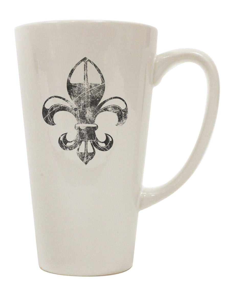 Elegant Conical Latte Coffee Mug with Distressed Fleur de Lis Design - TooLoud-Conical Latte Mug-TooLoud-White-Davson Sales