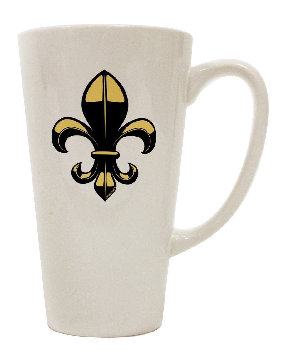 Elegant Fleur de Lis Conical Latte Coffee Mug - Perfect for Sipping in Style TooLoud-Conical Latte Mug-TooLoud-White-Davson Sales