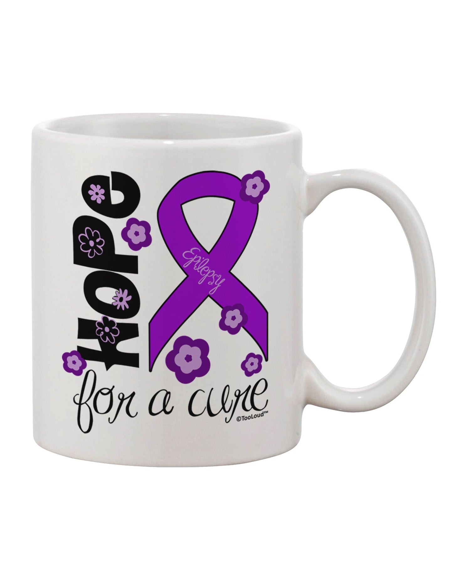 Elegant Floral Print 11 oz Coffee Mug - A Symbol of Hope for Epilepsy Awareness - TooLoud-11 OZ Coffee Mug-TooLoud-White-Davson Sales