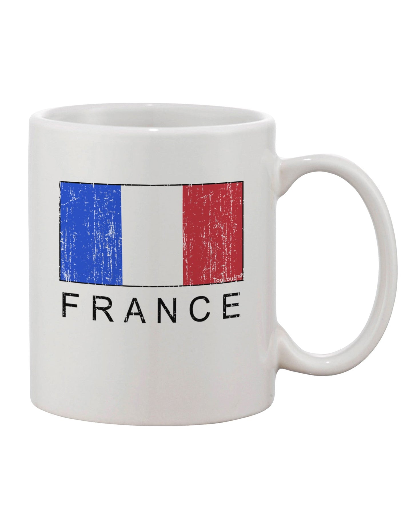 Elegant French Flag Coffee Mug - Exquisite Distressed Print from France by TooLoud-11 OZ Coffee Mug-TooLoud-White-Davson Sales