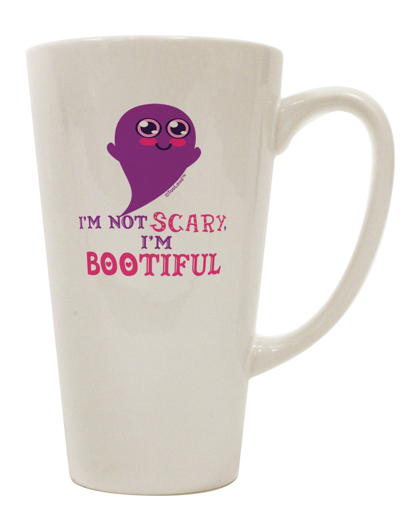 Elegant Ghost Purple 16 Ounce Conical Latte Coffee Mug - TooLoud-Conical Latte Mug-TooLoud-White-Davson Sales