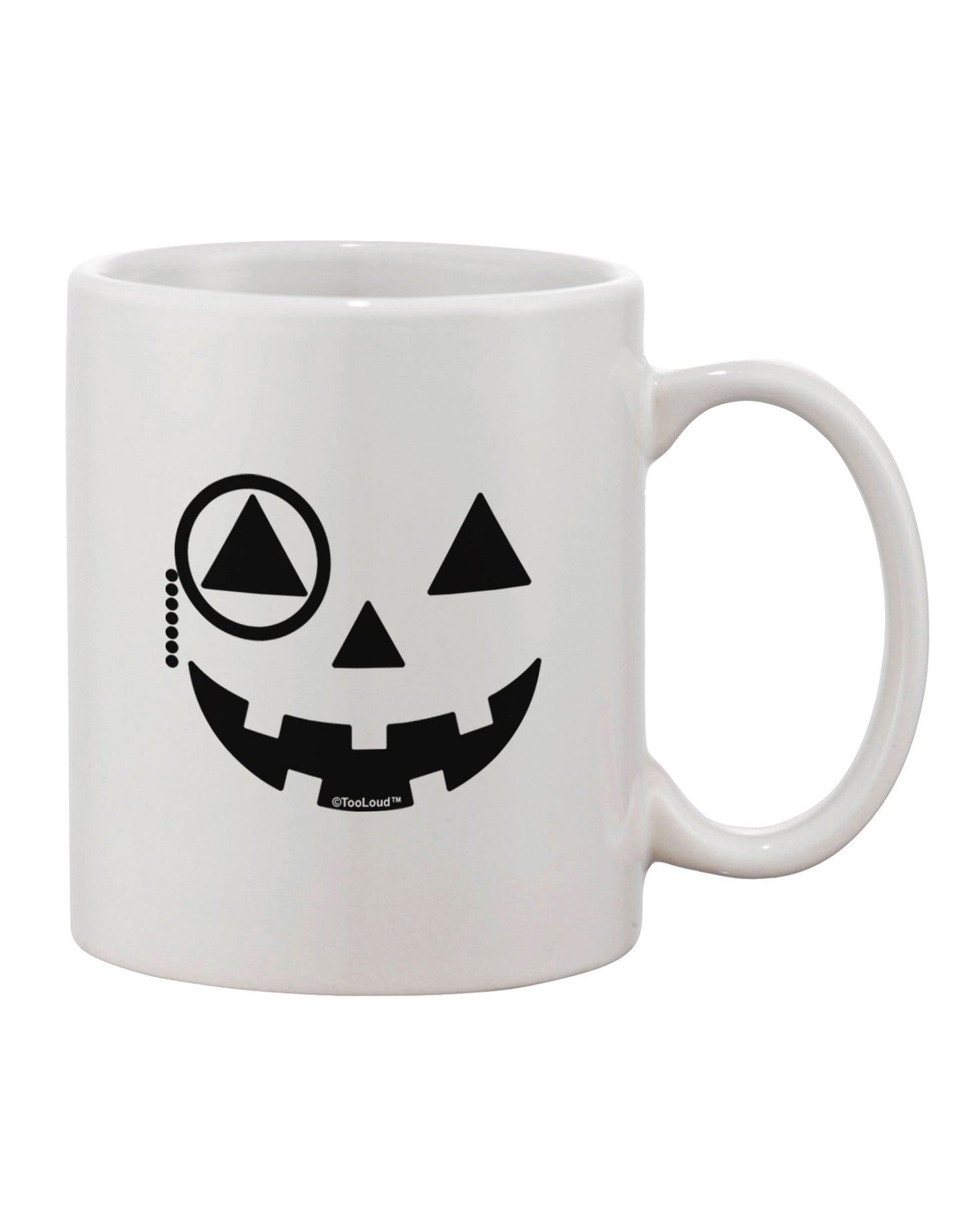 Elegant Monocle Jack-o-Lantern Black and White Printed 11 oz Coffee Mug - TooLoud-11 OZ Coffee Mug-TooLoud-White-Davson Sales