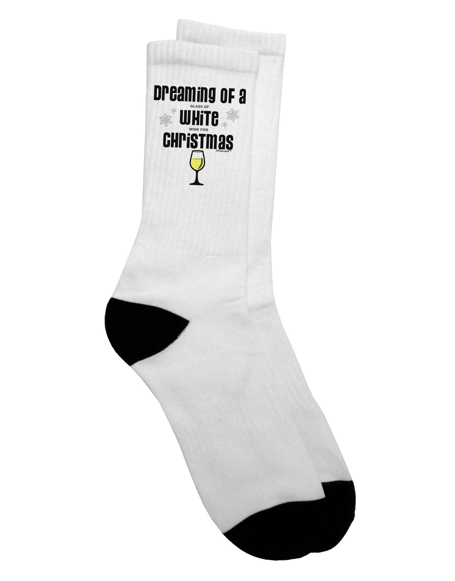 Elegant White Wine-themed Adult Crew Socks for the Festive Season - TooLoud-Socks-TooLoud-White-Ladies-4-6-Davson Sales