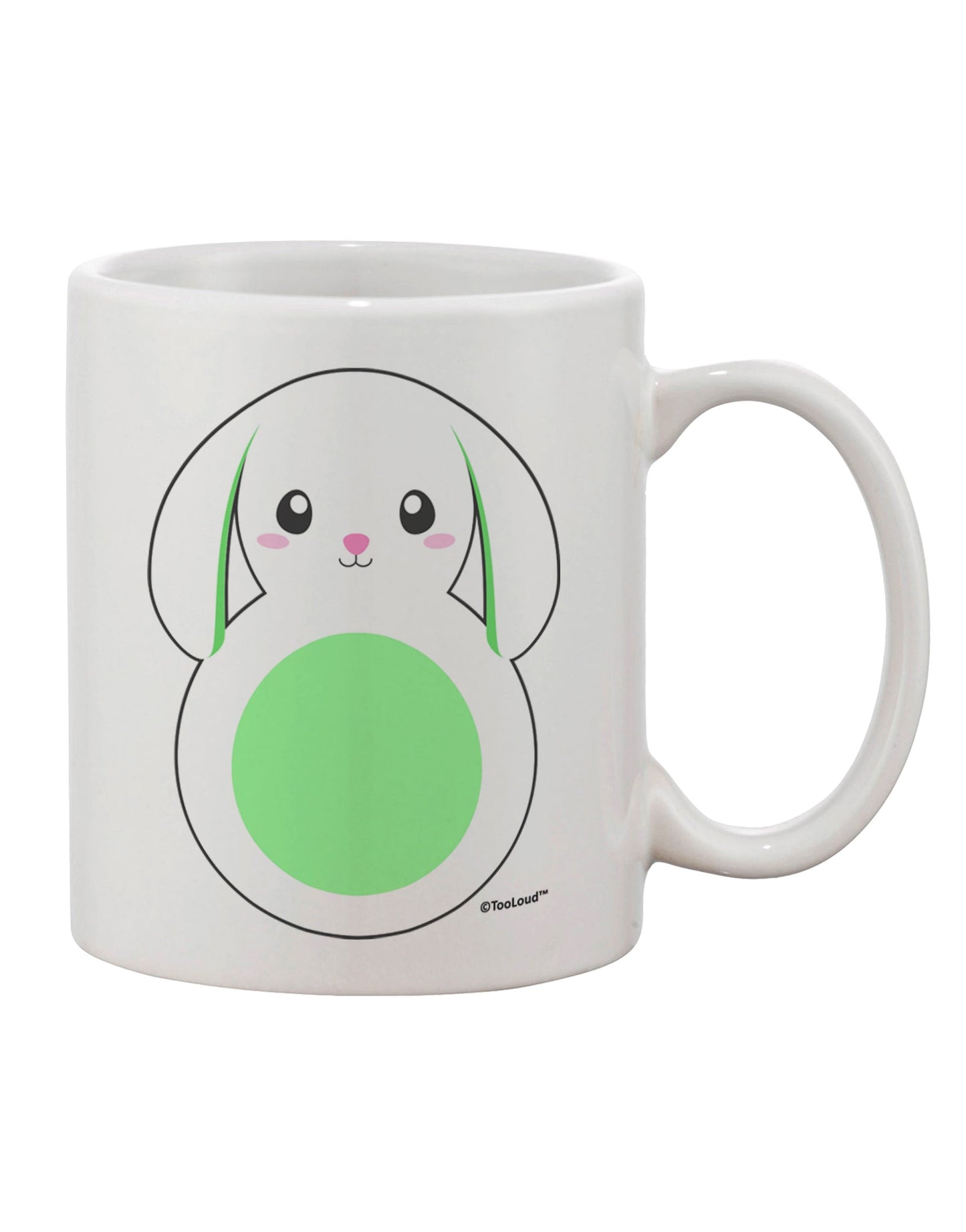 Elegantly Designed Bunny with Delicate Floppy Ears - Vibrant Green Printed 11 oz Coffee Mug by TooLoud-11 OZ Coffee Mug-TooLoud-White-Davson Sales