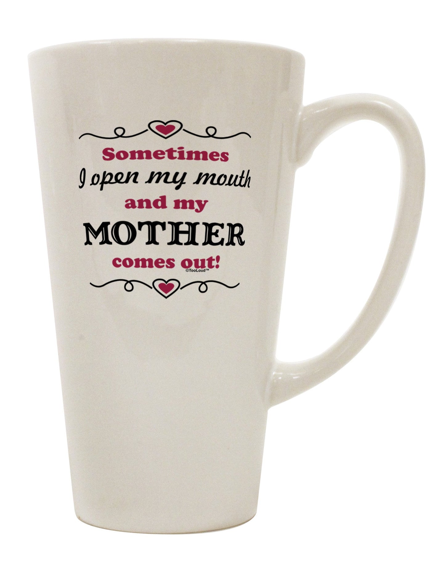 Elevate Your Coffee Experience with the 16 Ounce Conical Latte Coffee Mug - TooLoud-Conical Latte Mug-TooLoud-White-Davson Sales