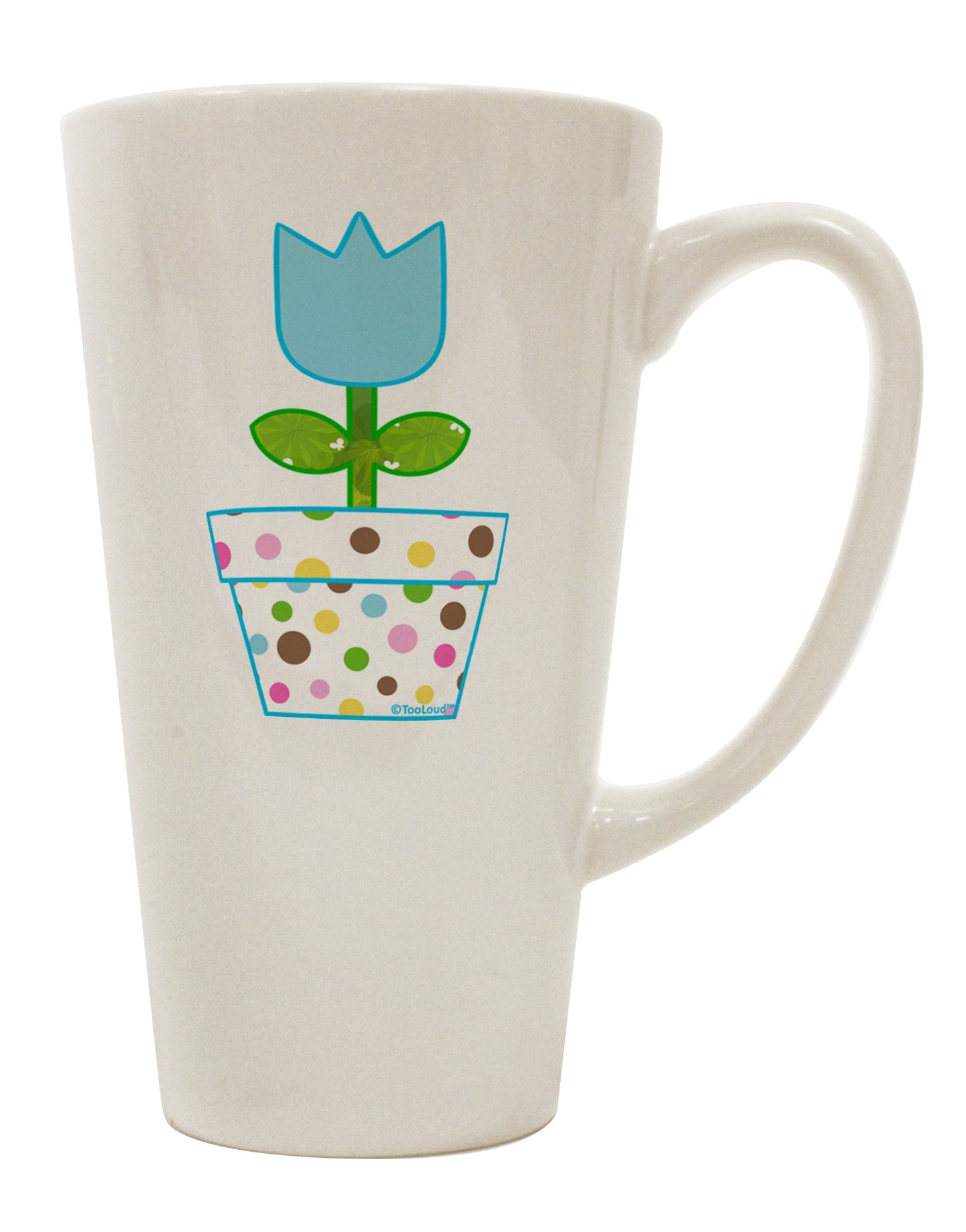 Elevate Your Coffee Experience with the Easter Tulip Design - Blue 16 Ounce Conical Latte Coffee Mug by TooLoud - TooLoud-Conical Latte Mug-TooLoud-White-Davson Sales