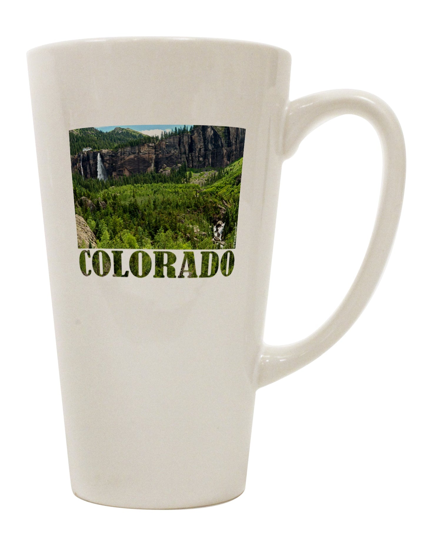 Elevate Your Sipping Experience with the Exquisite Cliffs Colorado 16 Ounce Conical Latte Coffee Mug - TooLoud-Conical Latte Mug-TooLoud-White-Davson Sales