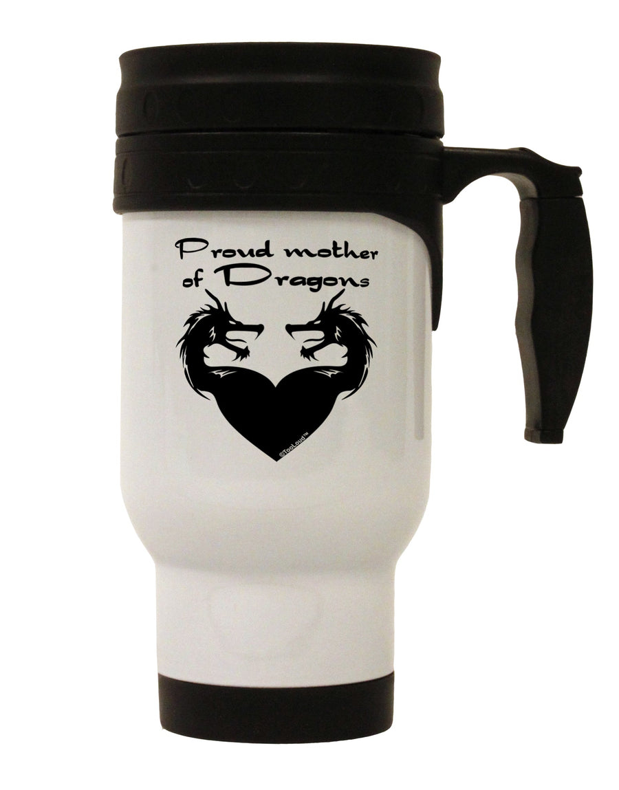 Elevate Your Sipping Experience with the Exquisite Proud Mother of Dragons Stainless Steel 14 OZ Travel Mug - TooLoud-Travel Mugs-TooLoud-White-Davson Sales