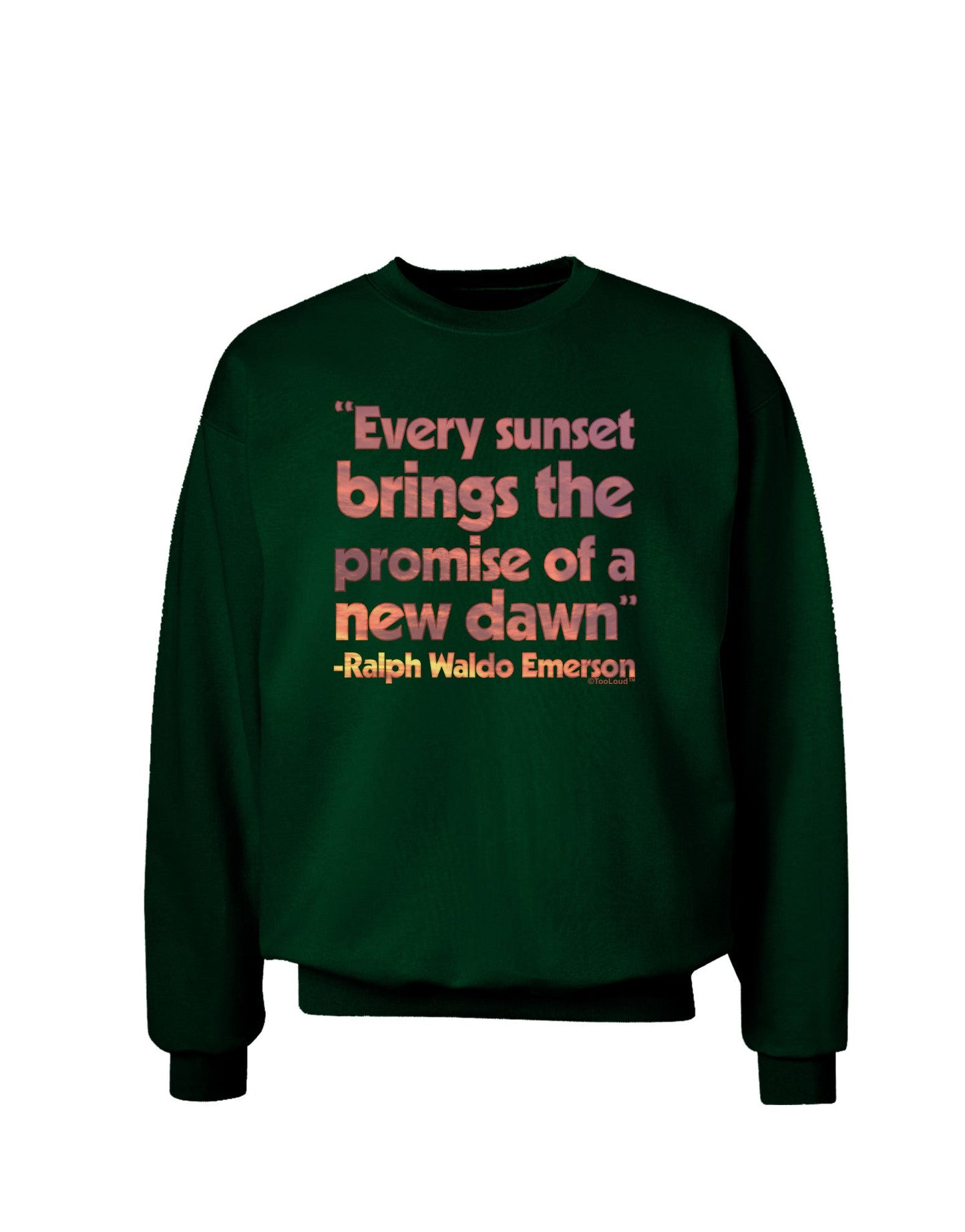 Emerson Sunset Quote Adult Dark Sweatshirt-Sweatshirts-TooLoud-Deep-Forest-Green-Small-Davson Sales