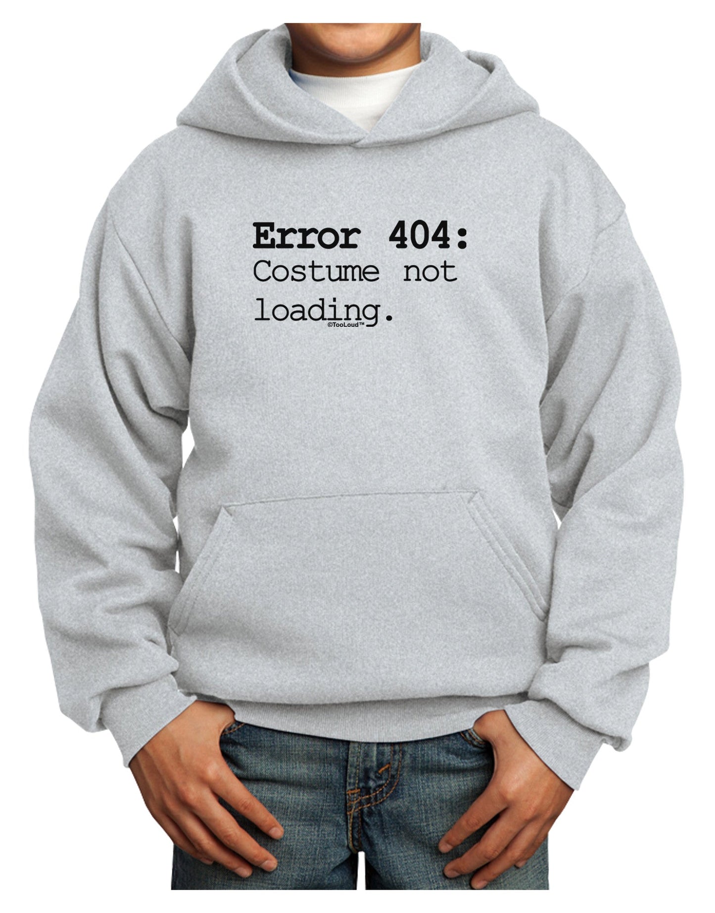 Error 404 Costume Youth Hoodie Pullover Sweatshirt-Youth Hoodie-TooLoud-Ash-XS-Davson Sales