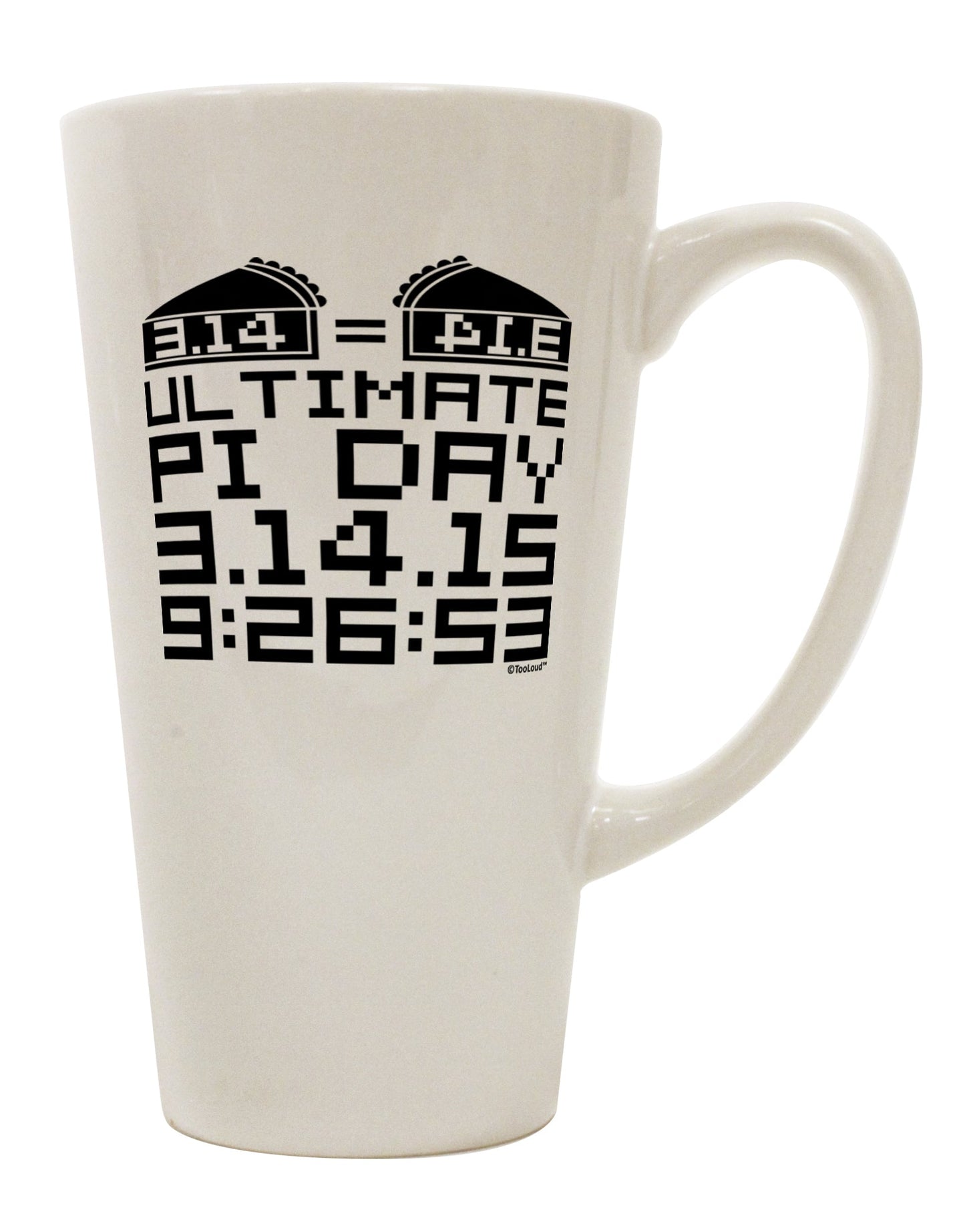 Exquisite Pi Day Design - Reflective Pies 16 Ounce Conical Latte Coffee Mug by TooLoud-Conical Latte Mug-TooLoud-White-Davson Sales