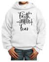 Faith Conquers Fear Youth Hoodie Pullover Sweatshirt-Youth Hoodie-TooLoud-White-XS-Davson Sales