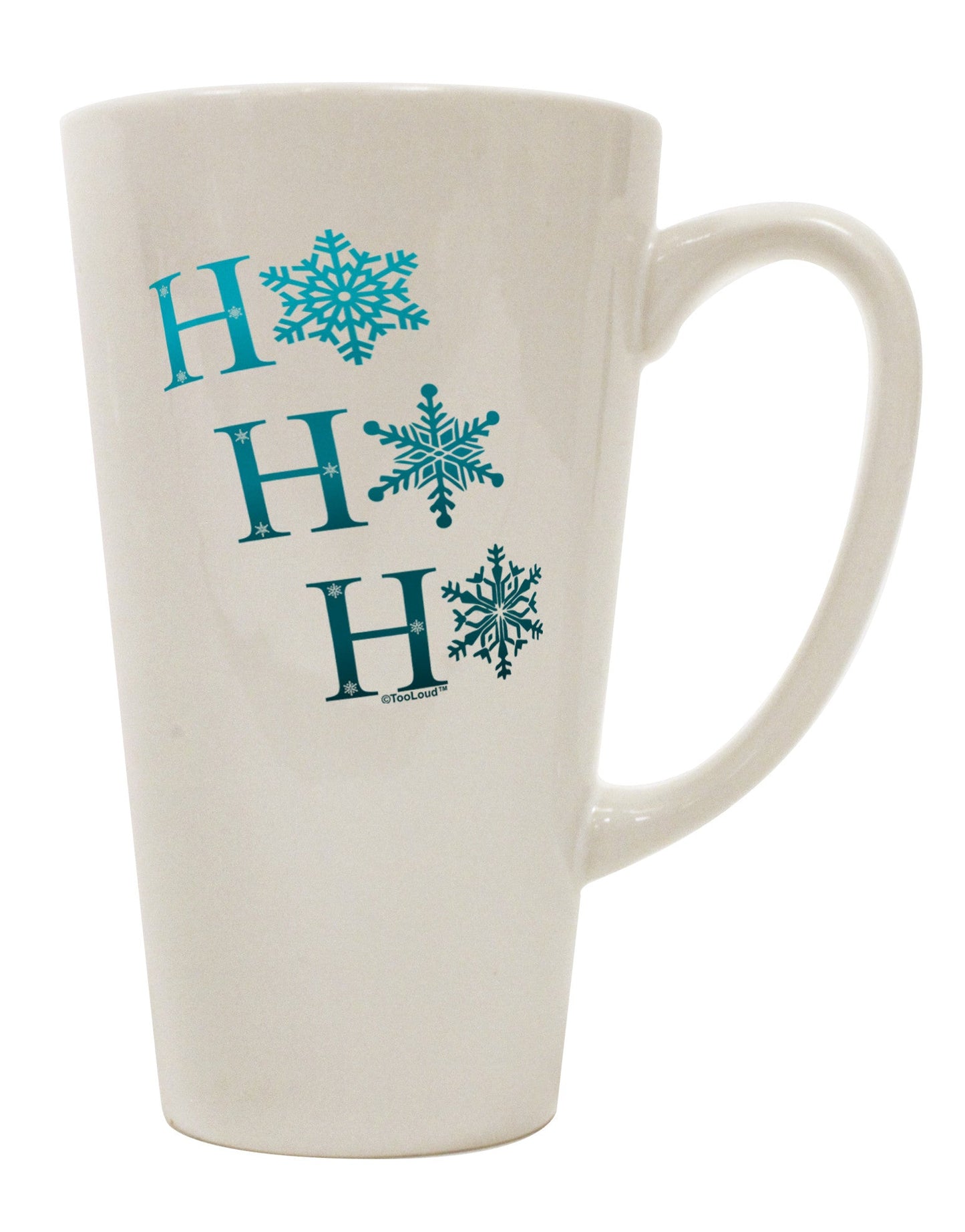 Festive Snowflake Conical Latte Coffee Mug - Perfect for the Holiday Season! - TooLoud-Conical Latte Mug-TooLoud-White-Davson Sales