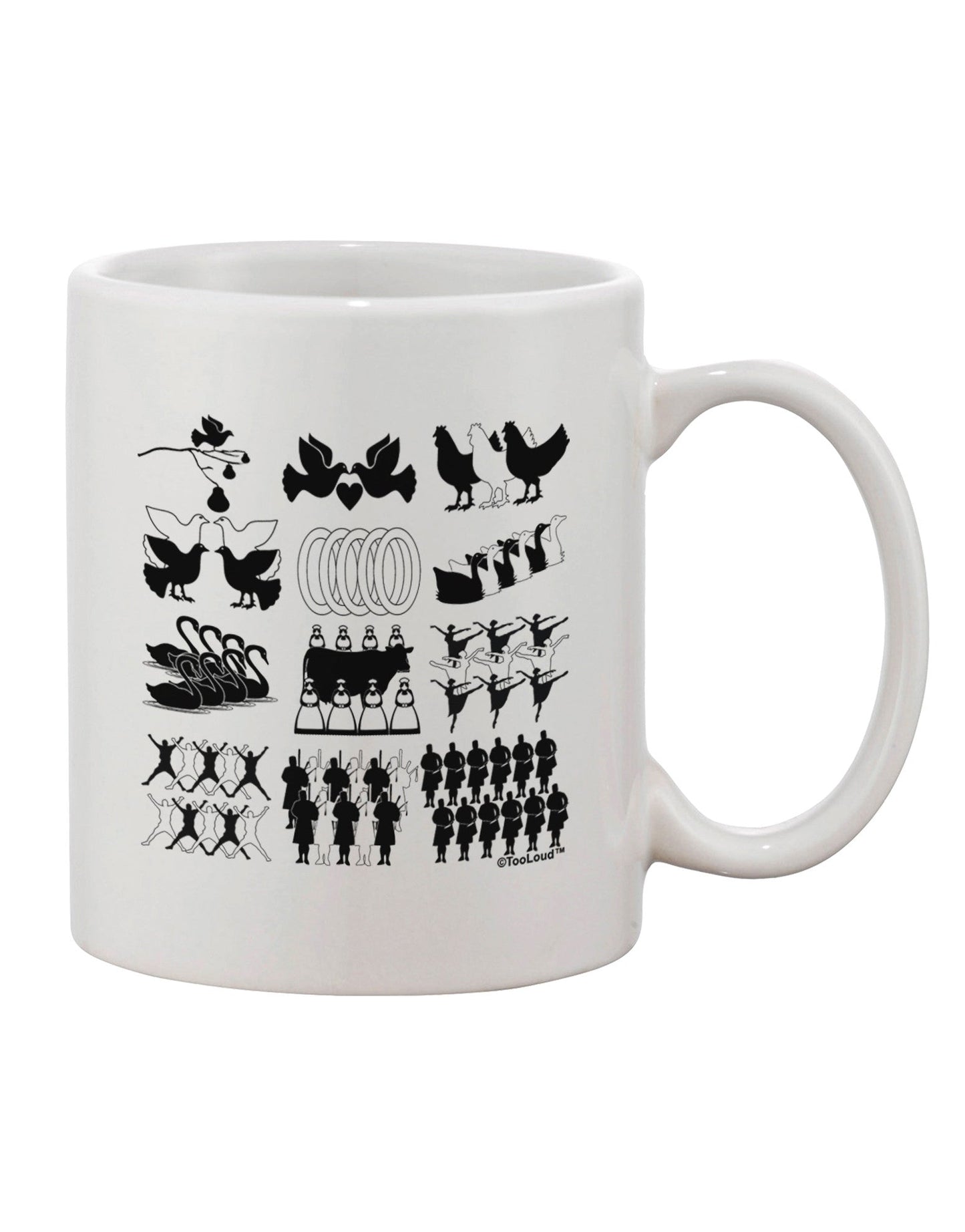 Festive Twelve Days of Christmas 11 oz Coffee Mug - Perfect for Holiday Cheer TooLoud-11 OZ Coffee Mug-TooLoud-White-Davson Sales
