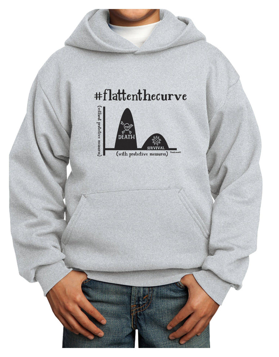 Flatten the Curve Graph Youth Hoodie Pullover Sweatshirt-Youth Hoodie-TooLoud-White-XS-Davson Sales