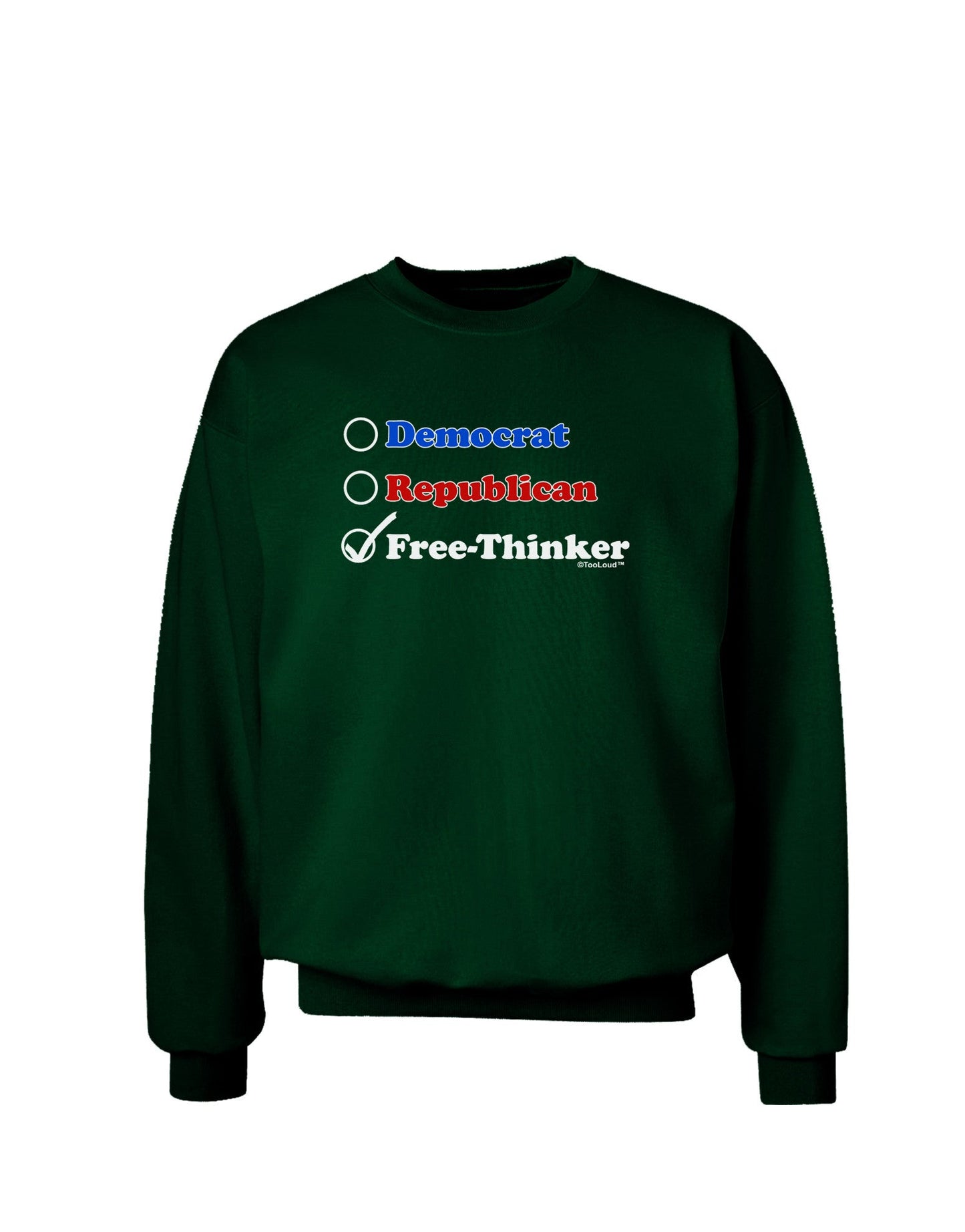 Free Thinker Checklist Adult Dark Sweatshirt-Sweatshirts-TooLoud-Deep-Forest-Green-Small-Davson Sales